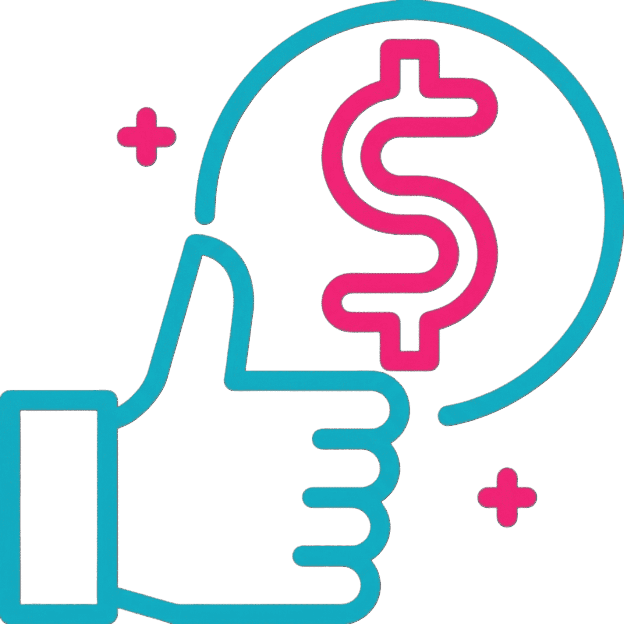 Affordable dryer vent cleaning service icon showing thumbs up and dollar sign for cost-effective solutions