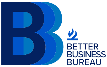 Better Business Bureau BBB Accredited Business logo in blue