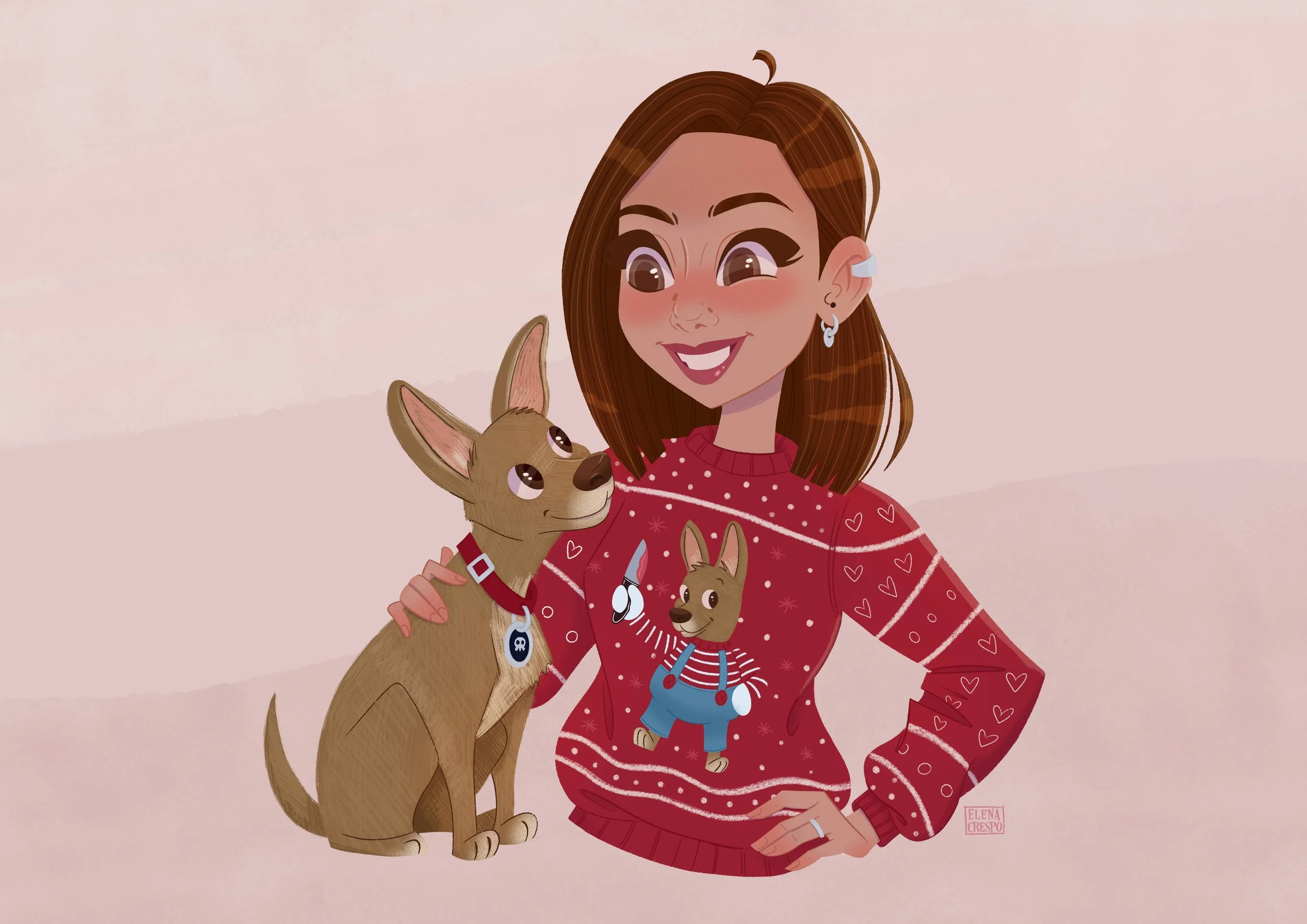 Ilustración personalizada, regalo, mascota, perro, gato