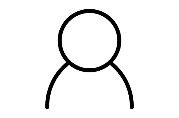 Outline of a person with no facial features, representing a generic user or profile icon.