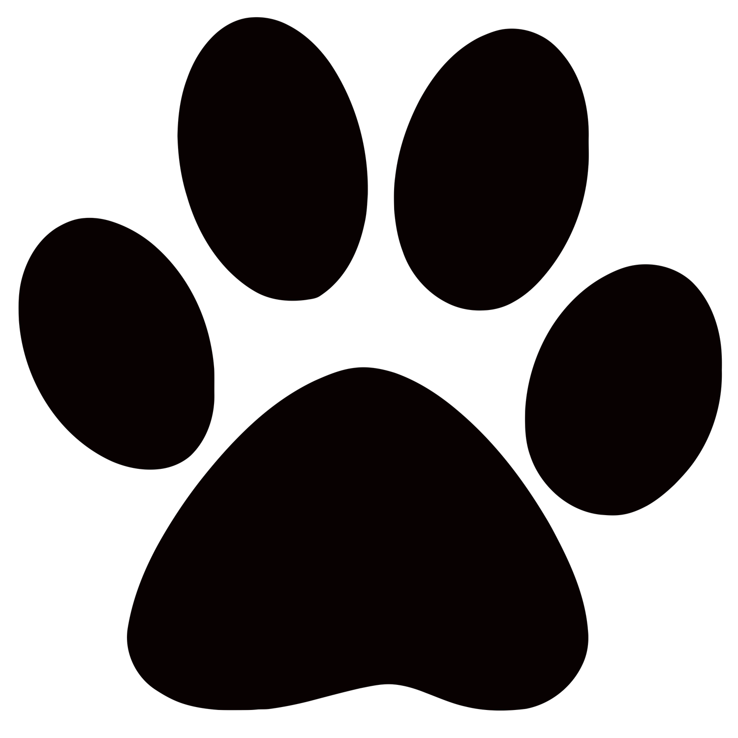 Black paw print silhouette