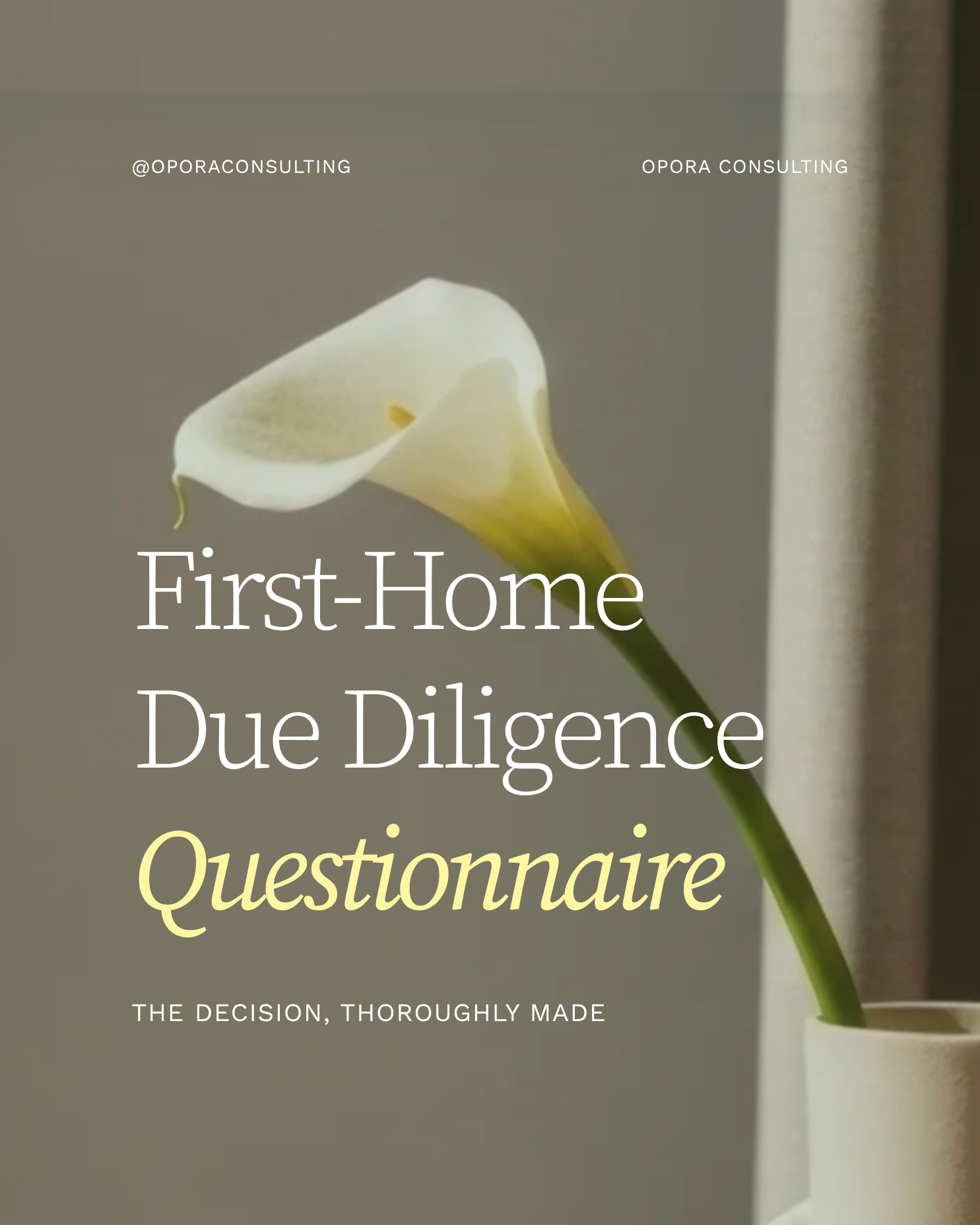 FIRST HOME DUE DILIGENCE QUESTIONNAIRE