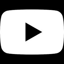 YouTube play button logo with a white background and black play icon.