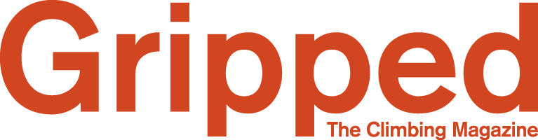 Logo of 'Grabbed' climbing magazine with bold, orange text.