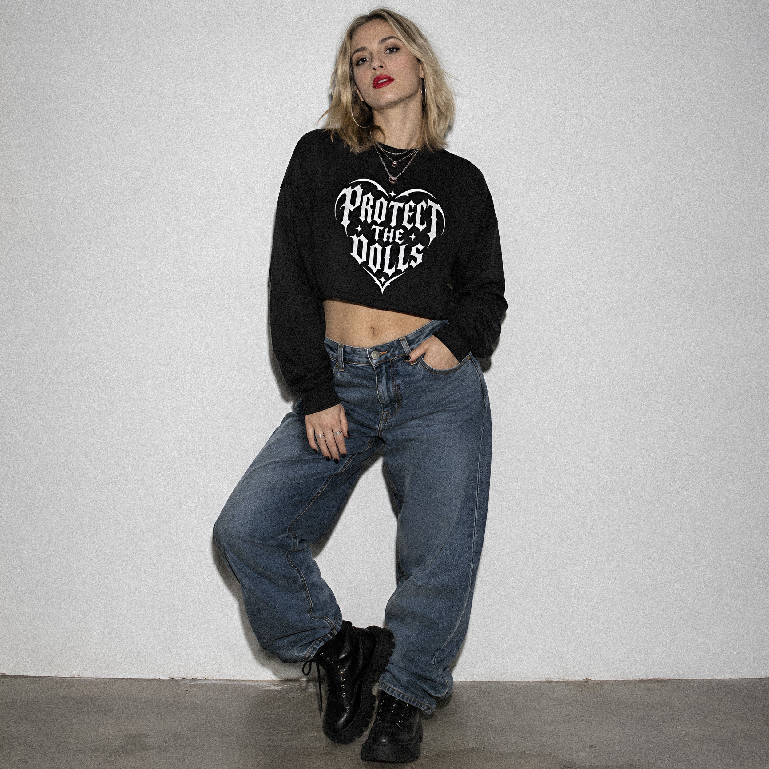 Protect the Dolls Cropped Sweatshirt