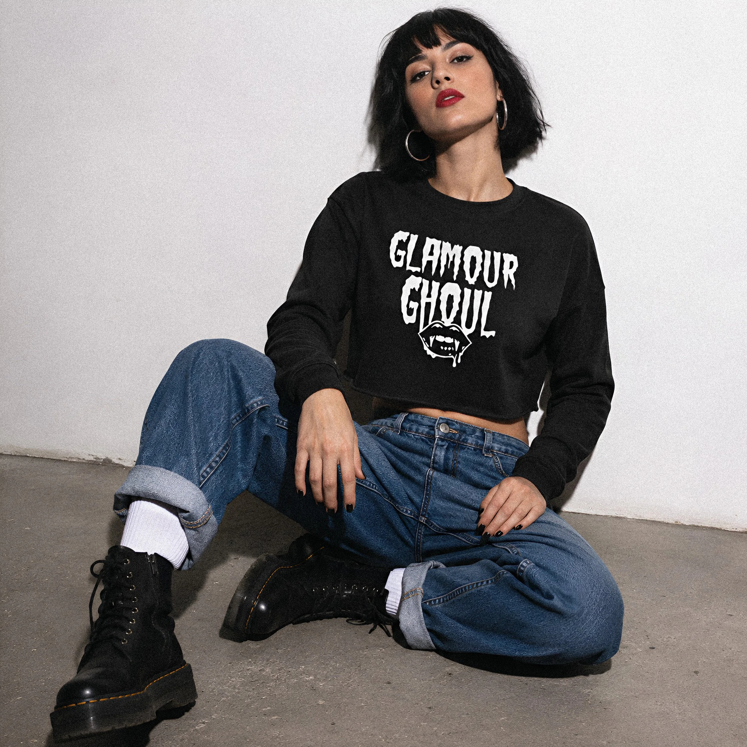 Glamour Ghoul Cropped Sweatshirt