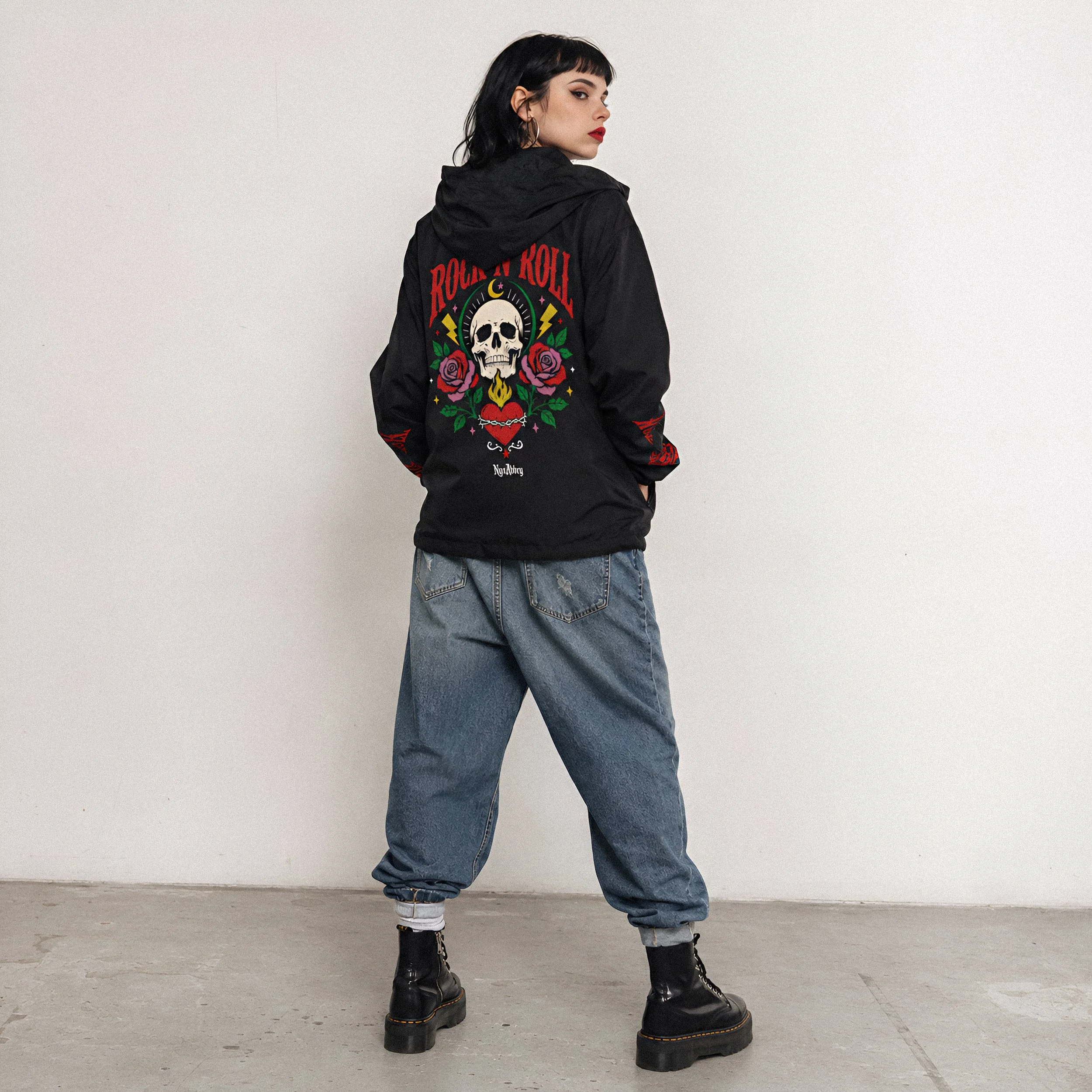 Rock & Roll Skull Windbreaker Jacket