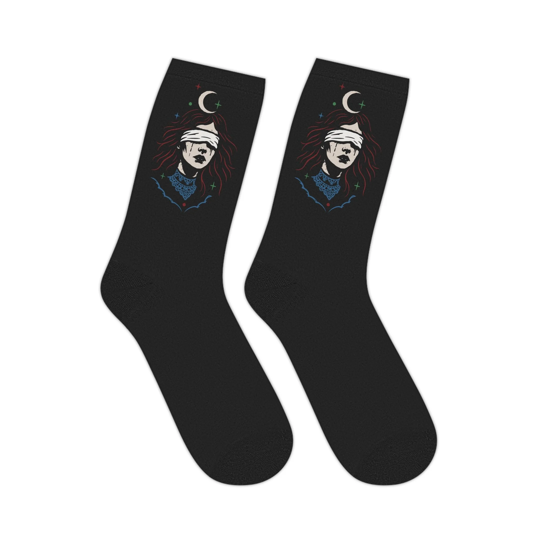 Gothic Witch Mid-Length Black Socks