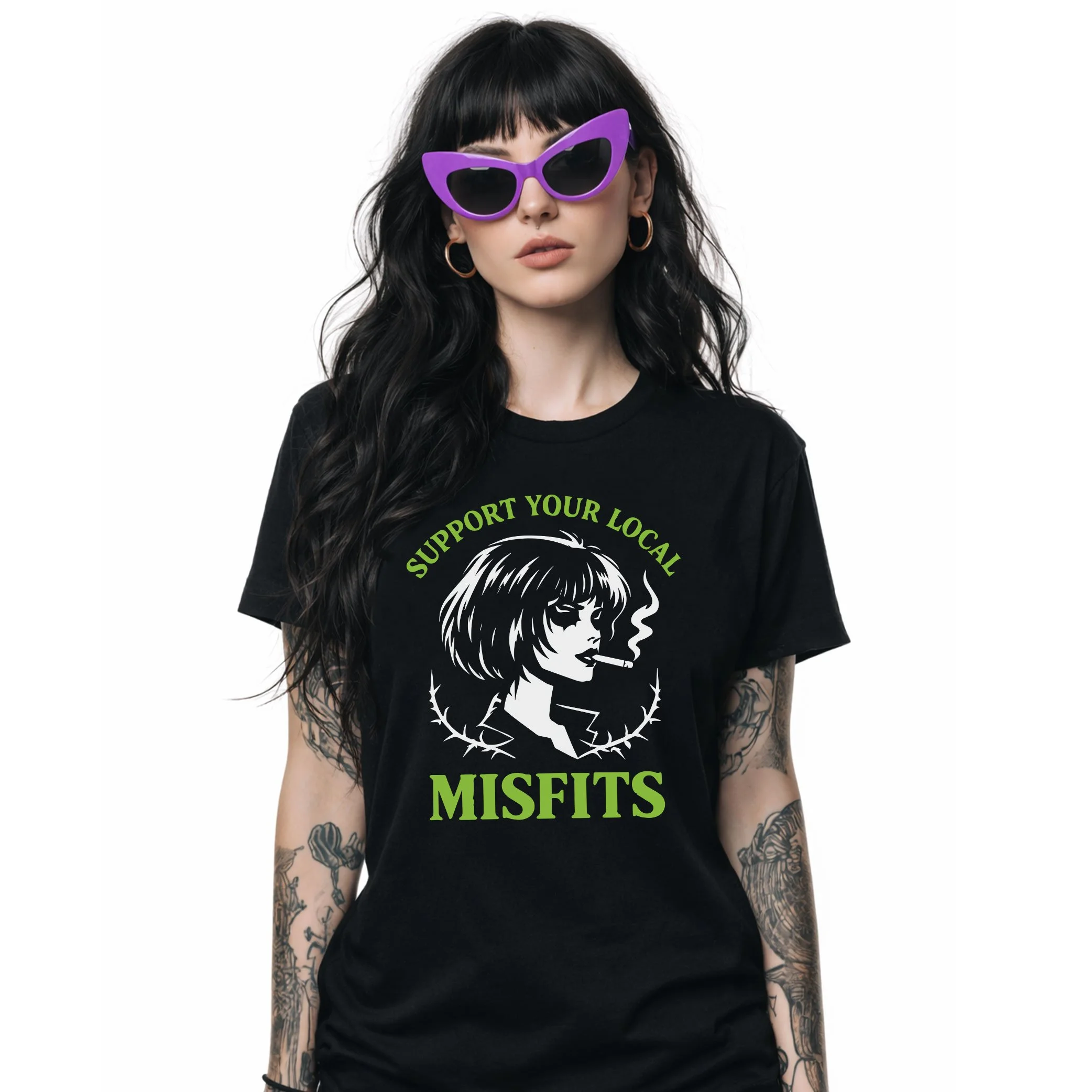Support Your Local Misfits T-Shirt Green