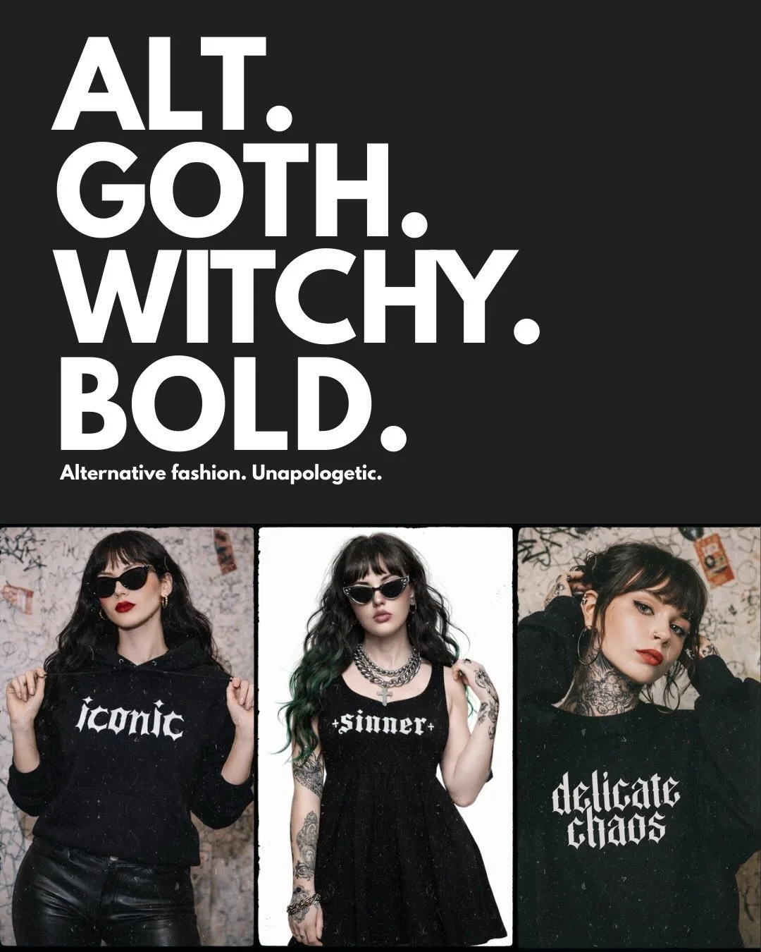 ALT. GOTH. WITCHY. BOLD. 🖤
Alternative fashion for the unapologetic.
Wear what you are. Not what they expect.
Link in bio ⛓️
#altfashion #gothstyle #eclectictalesstudio #alternativefashion #edgyfashion