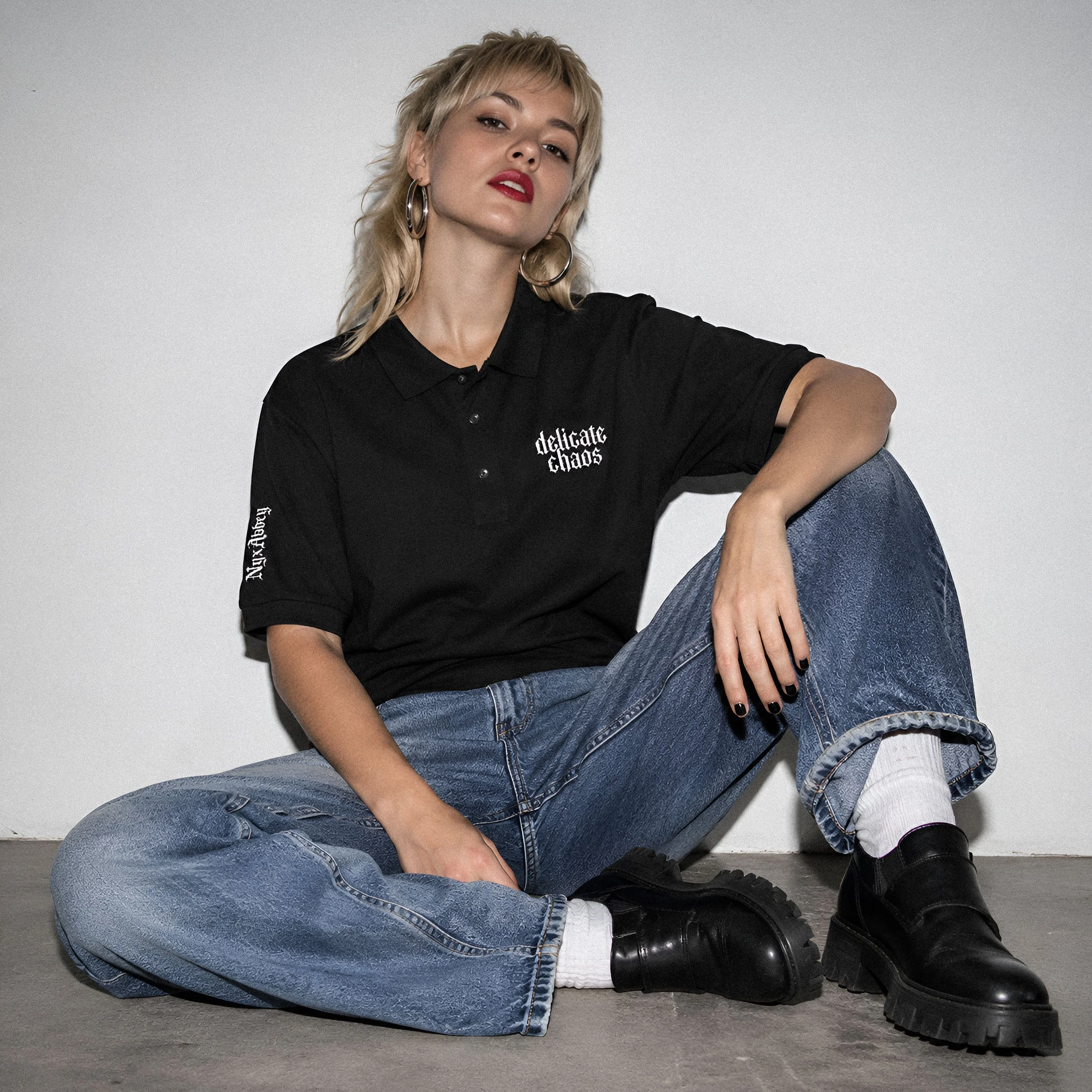Delicate Chaos Embroidered Polo Shirt