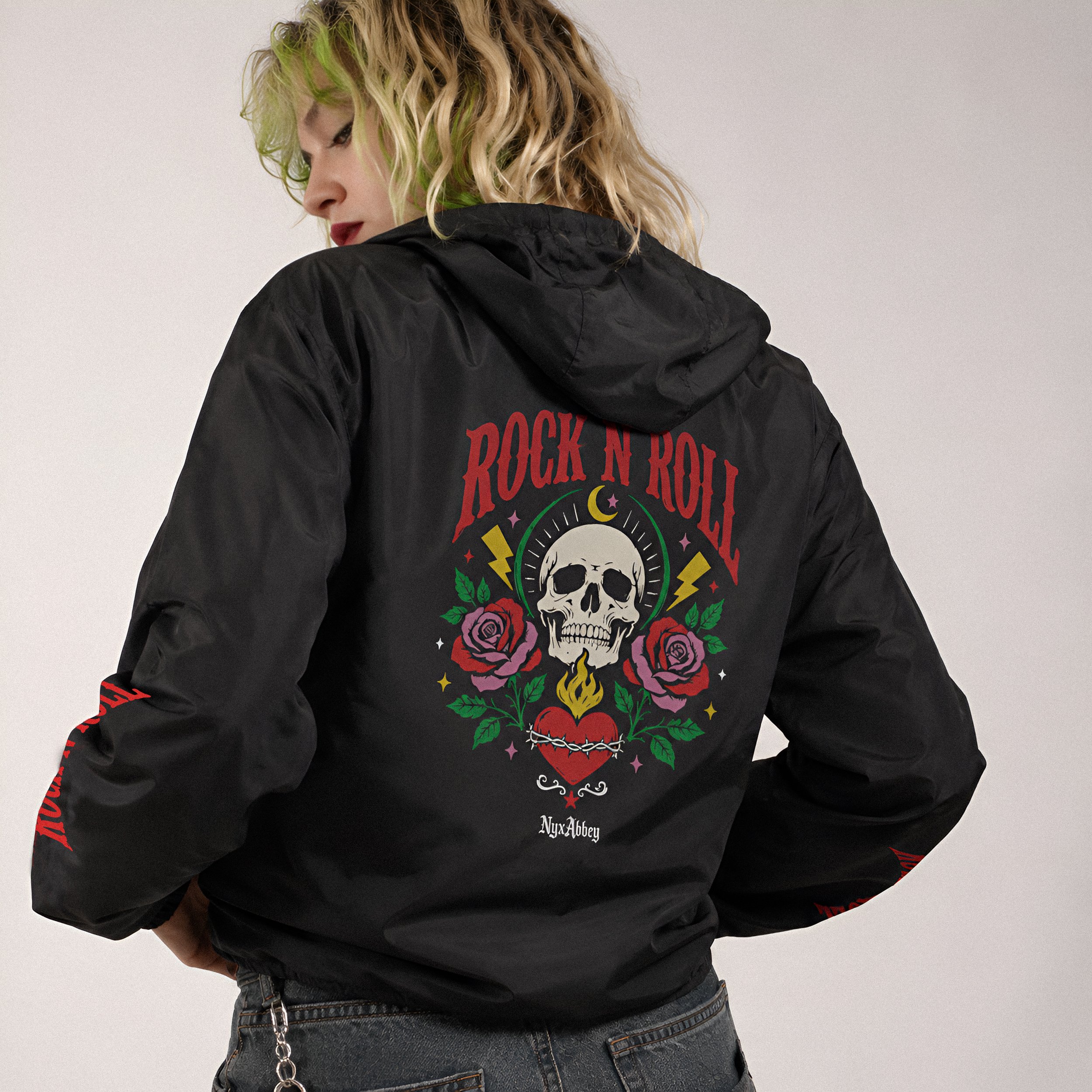Rock & Roll Skull Windbreaker Jacket