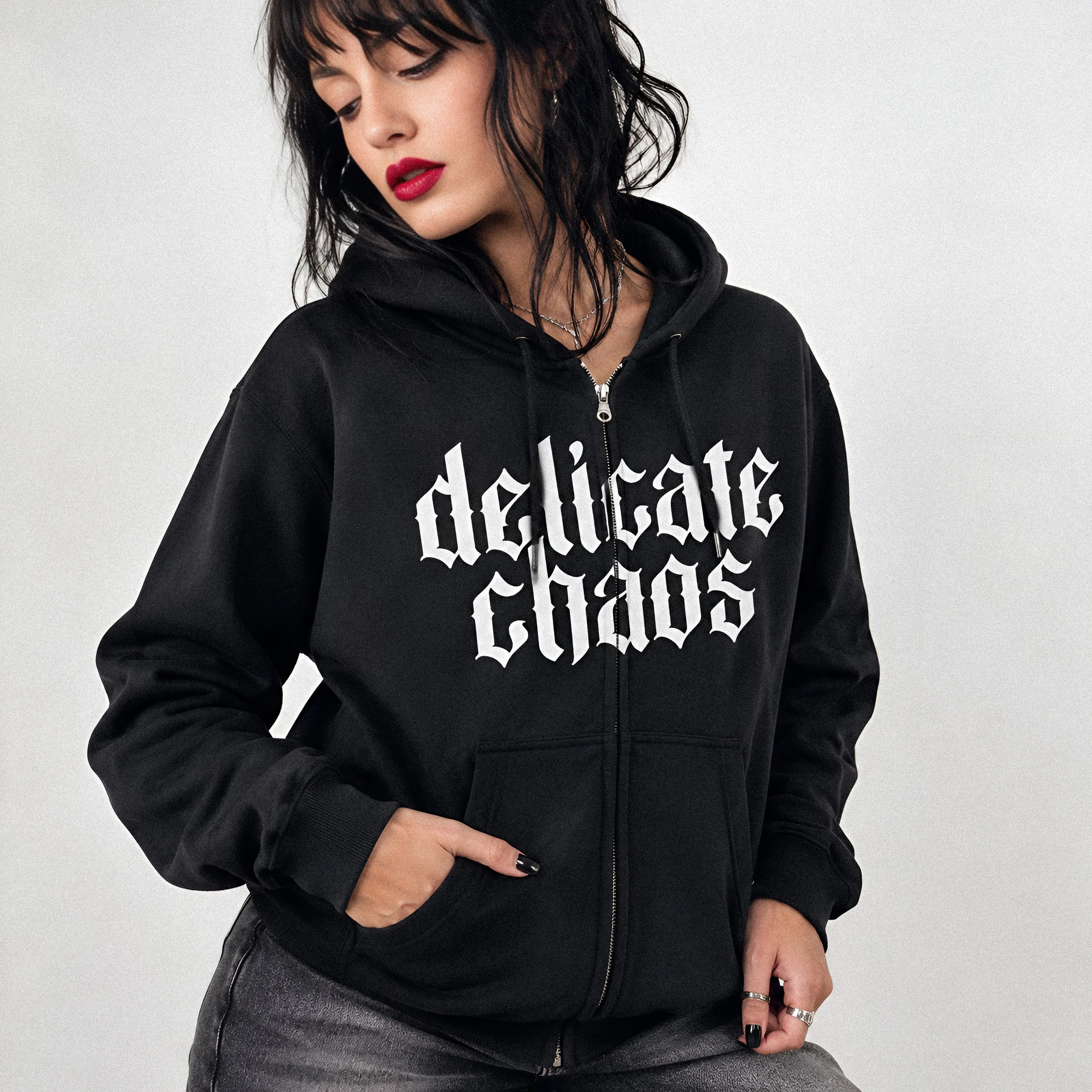 Delicate Chaos Zip Hoodie