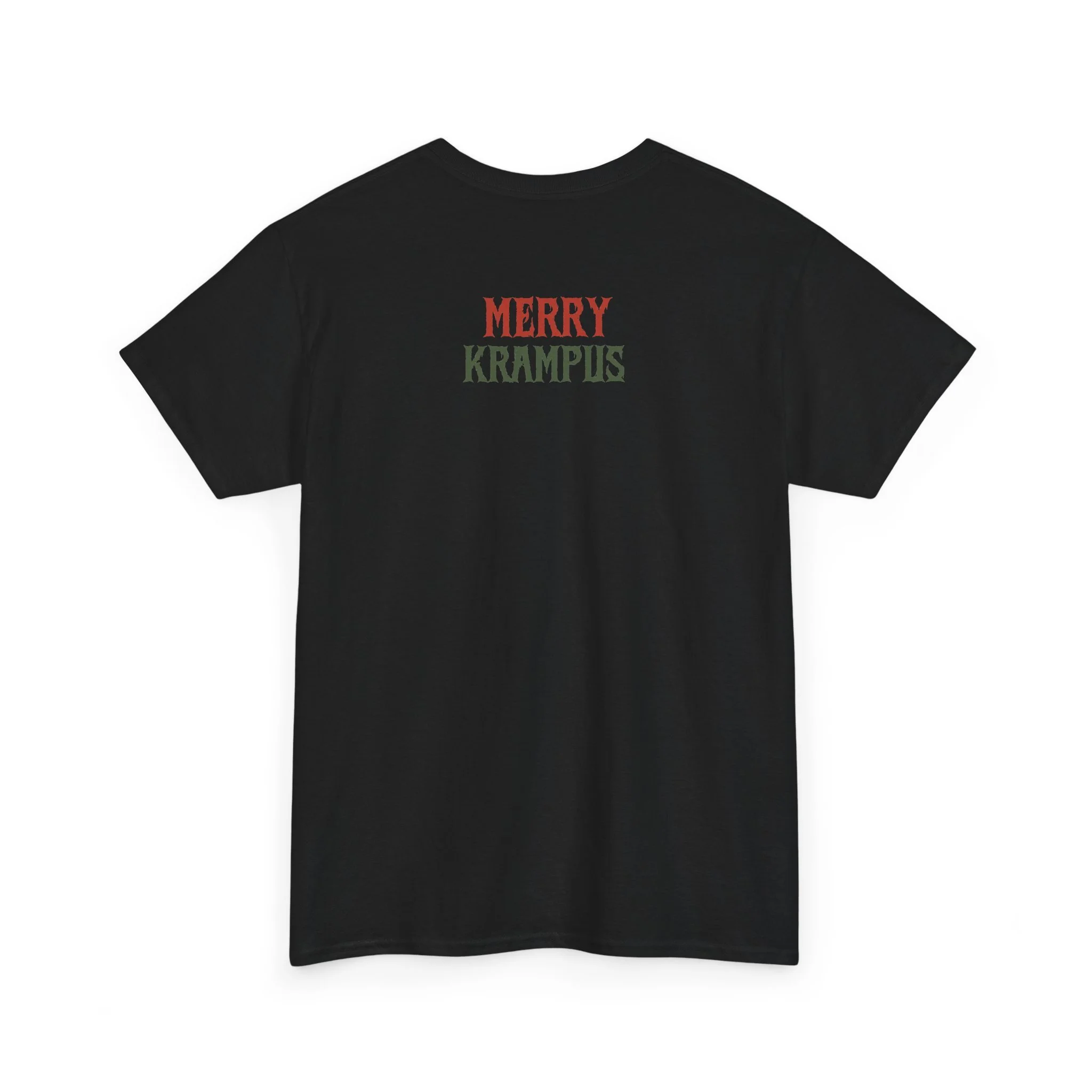 NyxAbbey Merry Krampus black T-shirt with large Krampus Christmas horror back print
