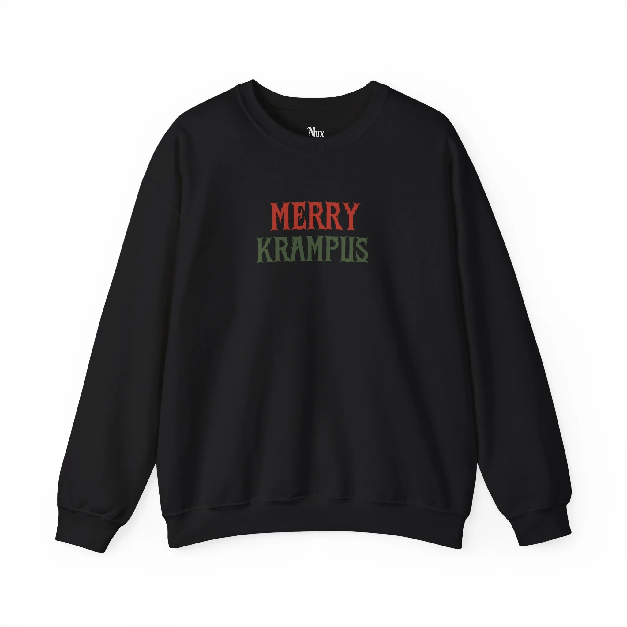 NyxAbbey Merry Krampus black sweatshirt front view
