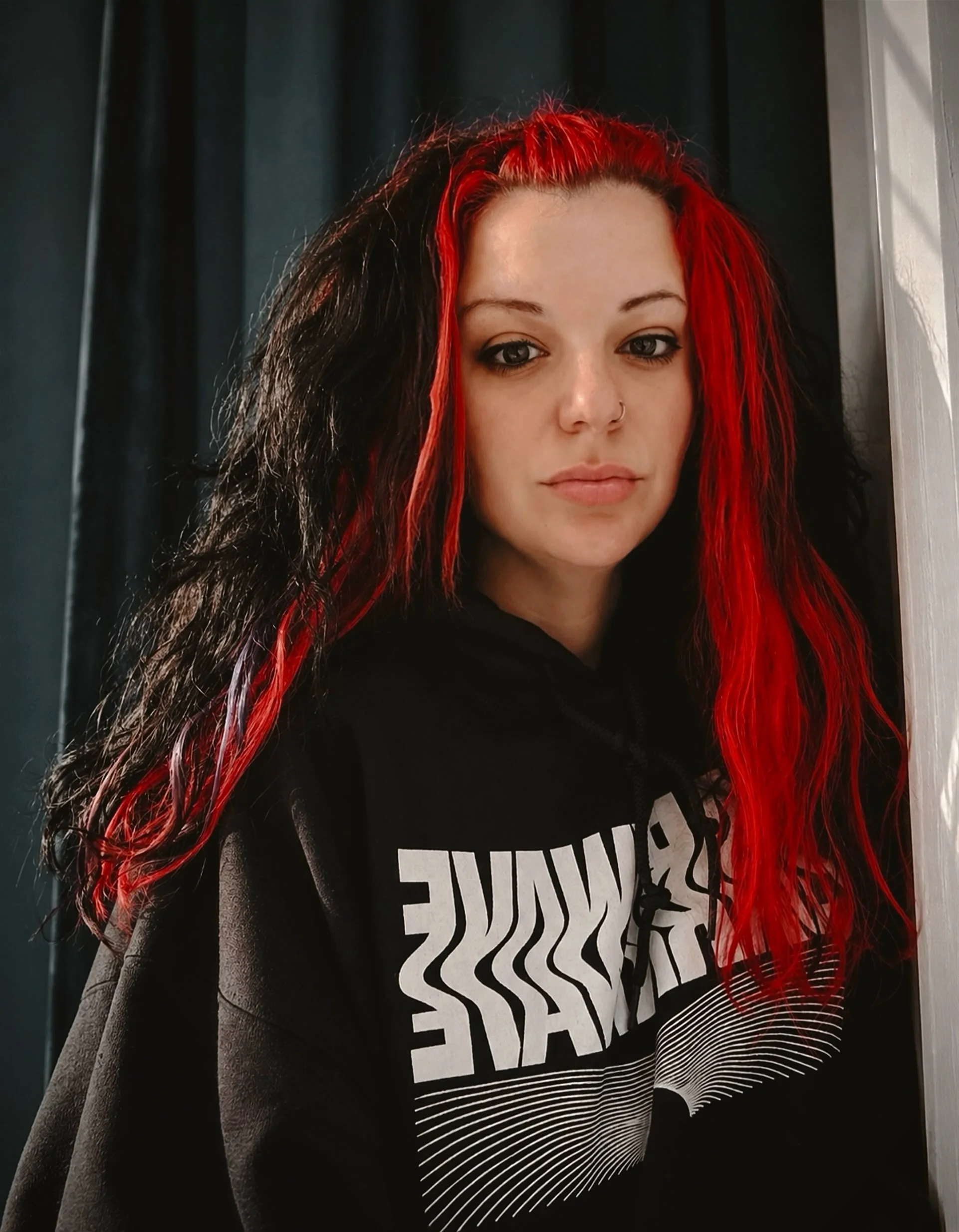Usually behind the scenes. Occasionally not. @goldiegeo

Wearing our Darkwave hoodie ✦

#nyxabbey #darkwave #altfashion #alternativefashion #darkfashion