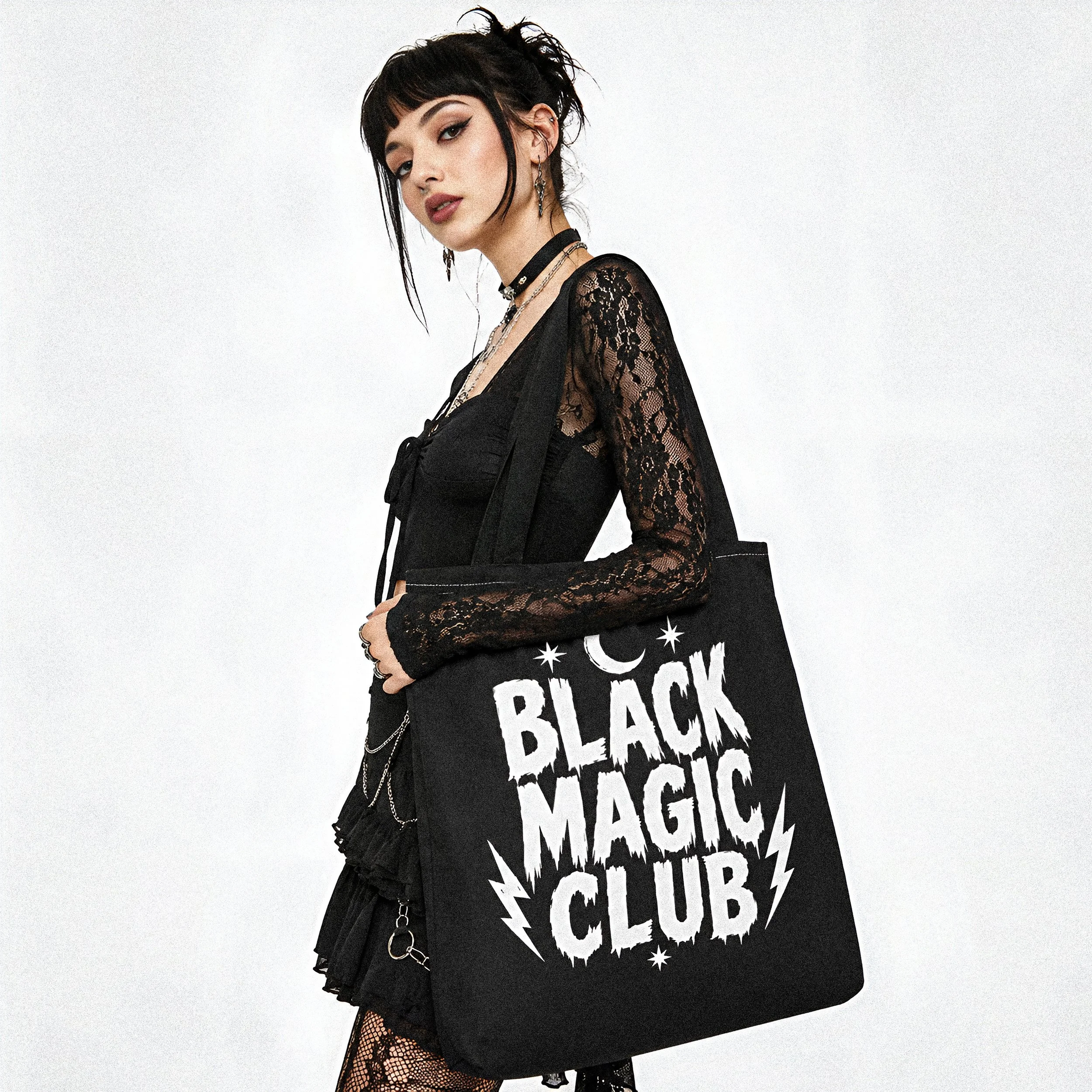 Black Magic Club Large Tote Bag