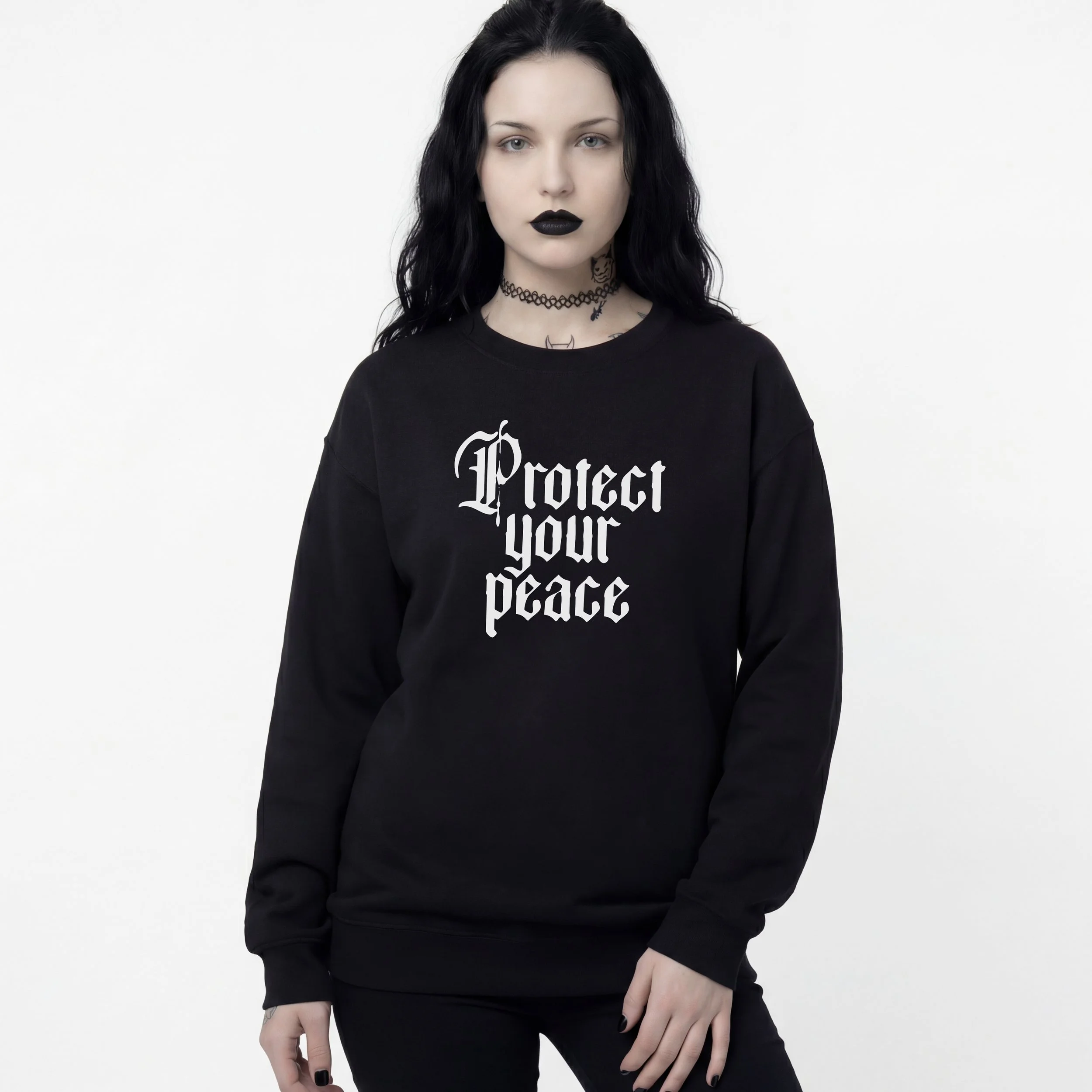 "Protect Your Peace" Gothic Sweatshirt