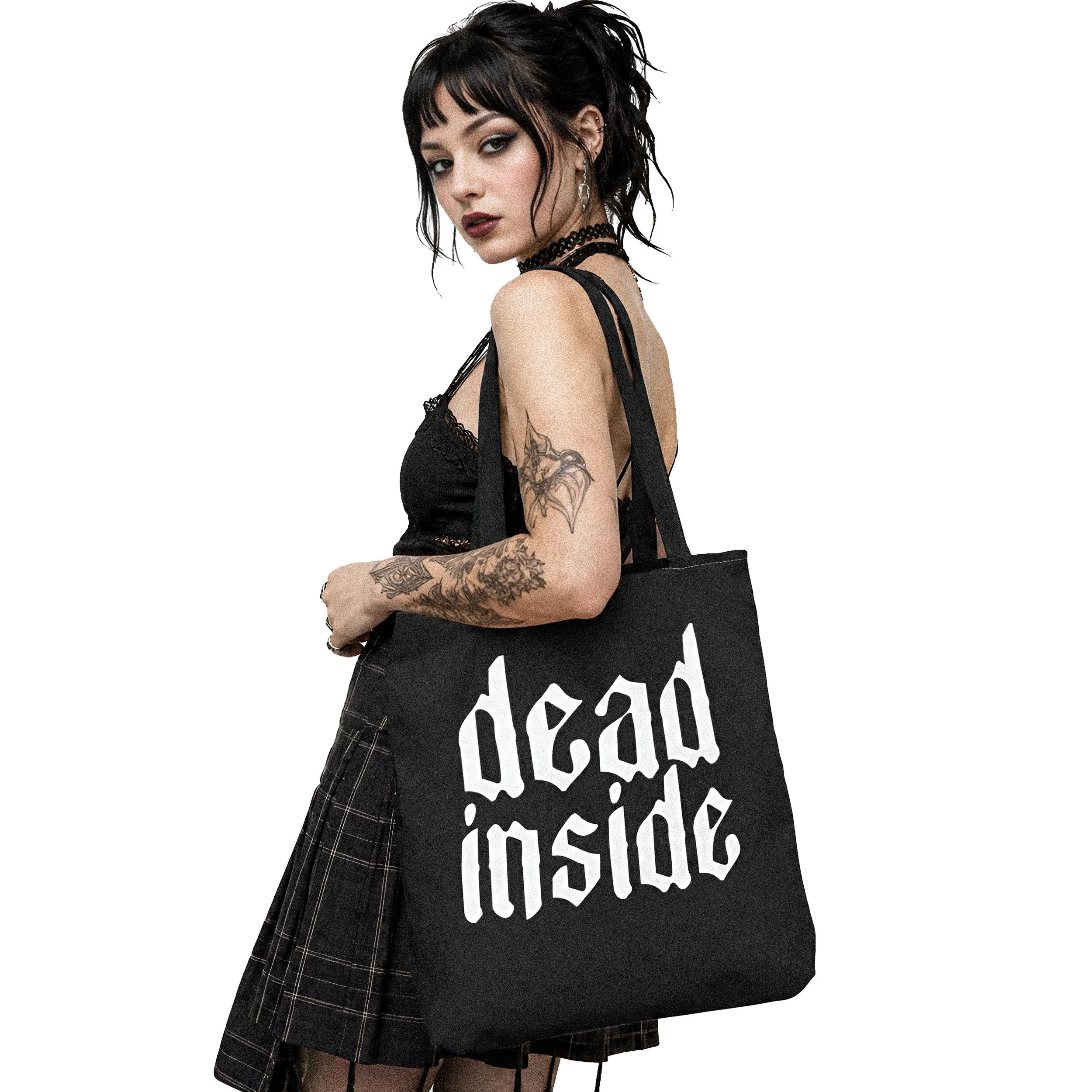 Dead Inside Large Tote Bag