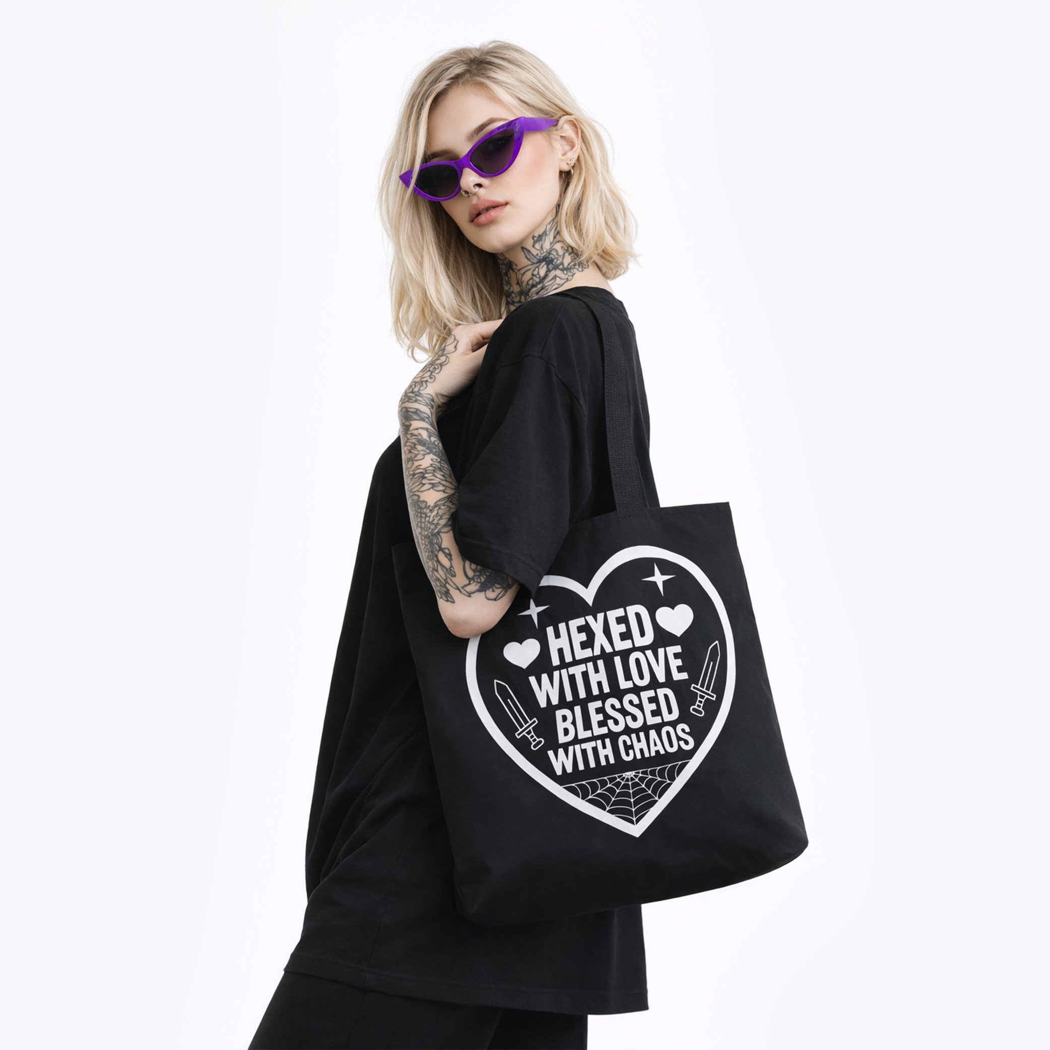 Hexed With Love Large Tote Bag