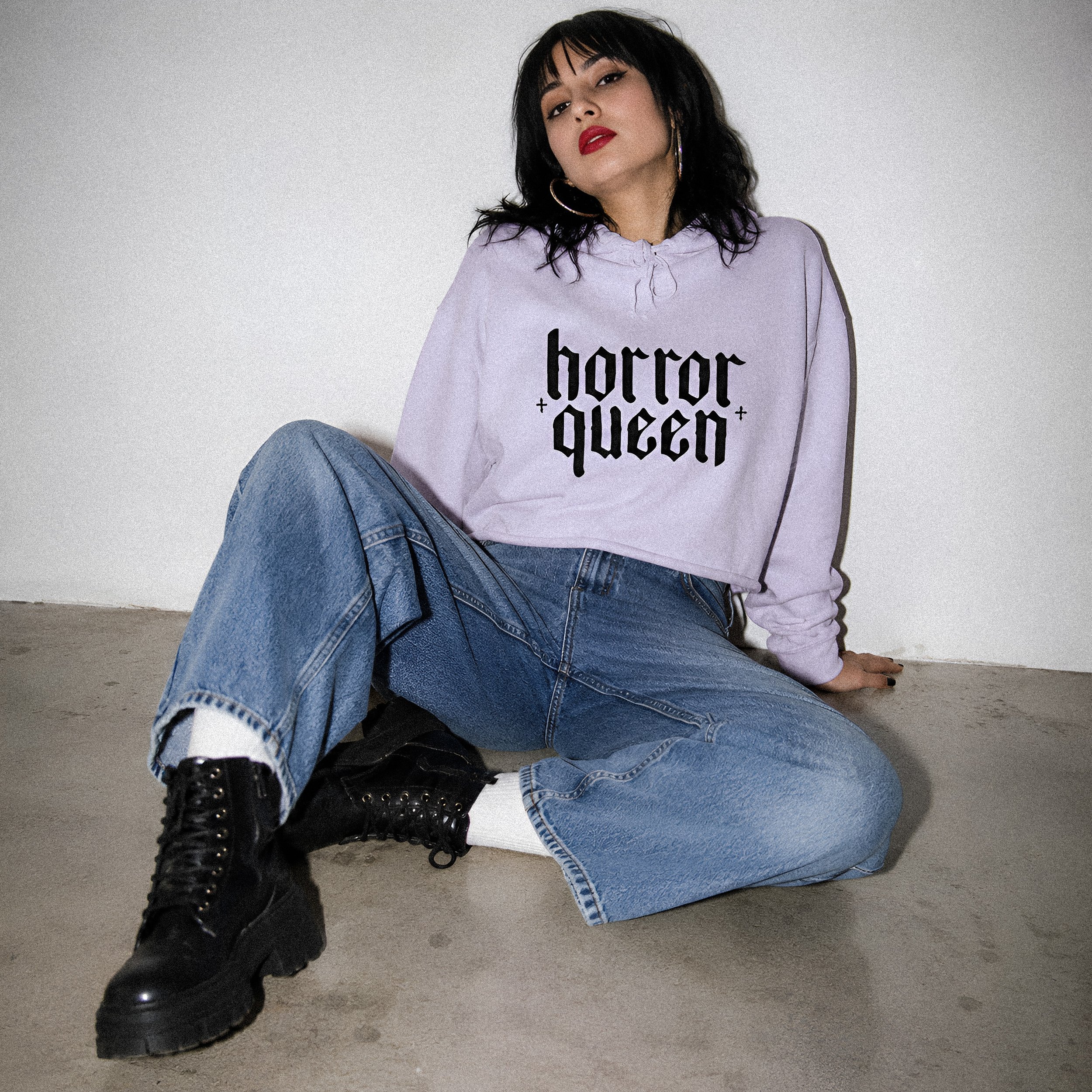 Horror Queen Crop Hoodie