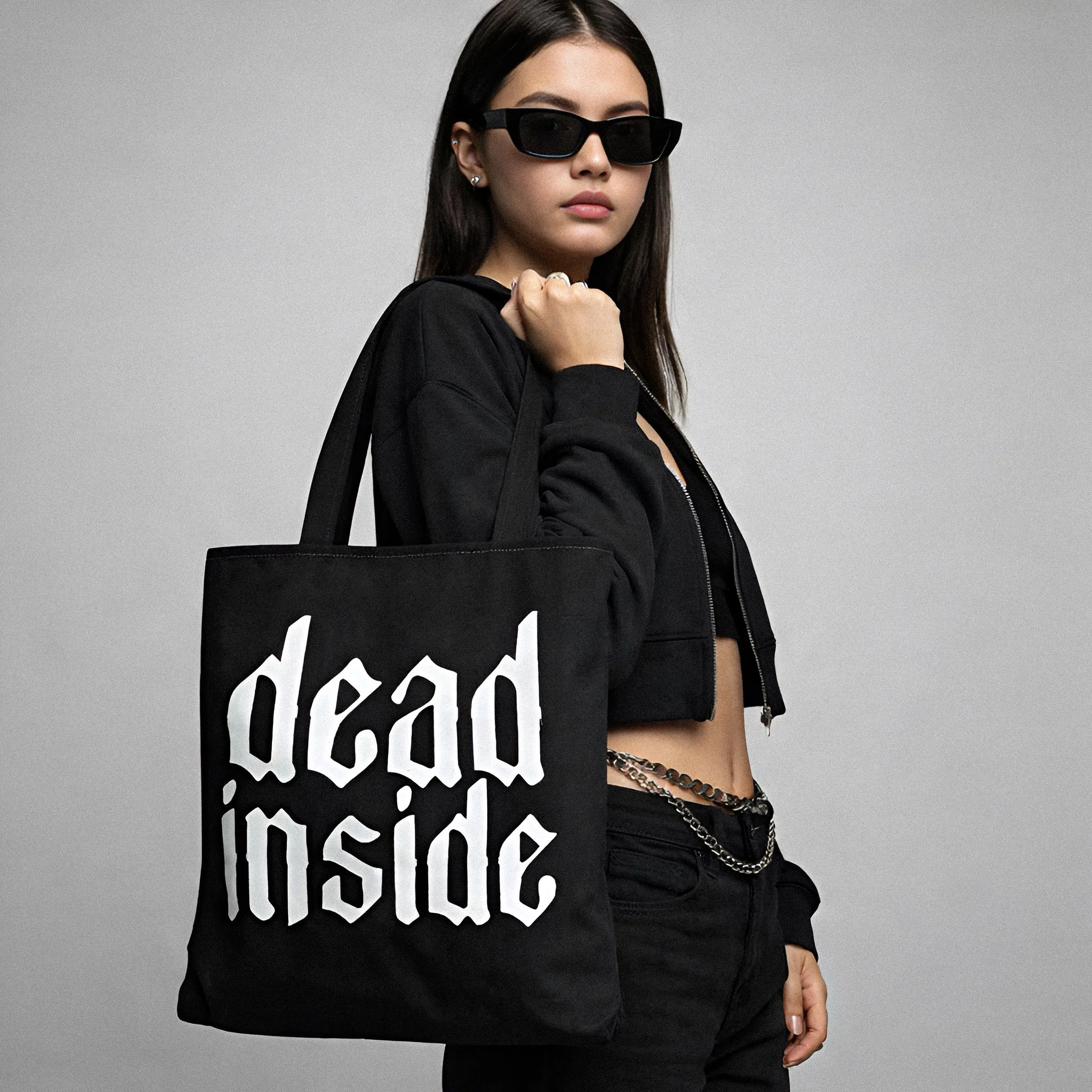 Dead Inside Large Tote Bag