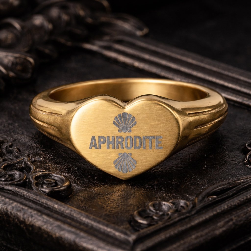 Aphrodite Heart Signet Ring