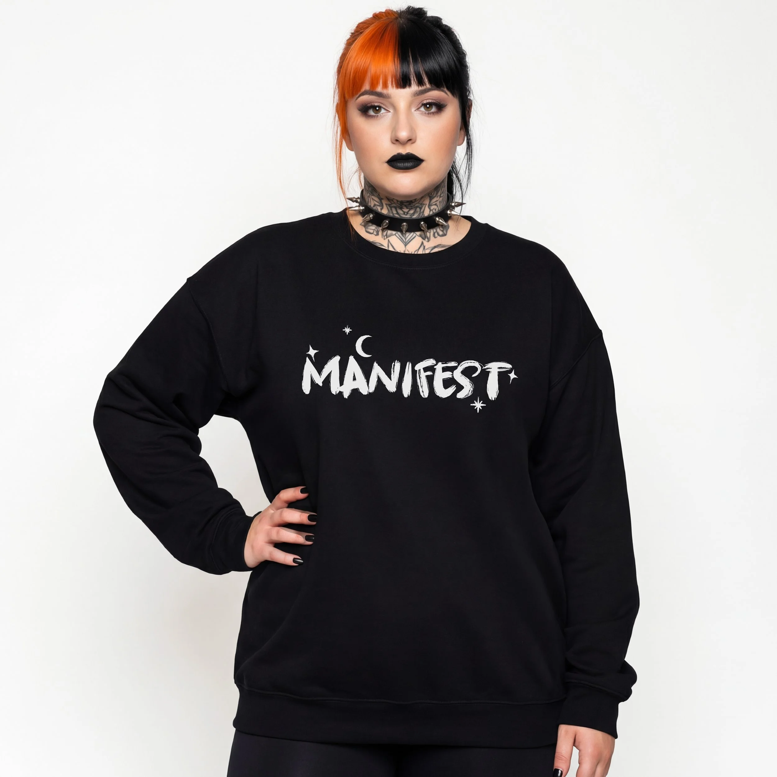 Manifest Sweatshirt white stencil
