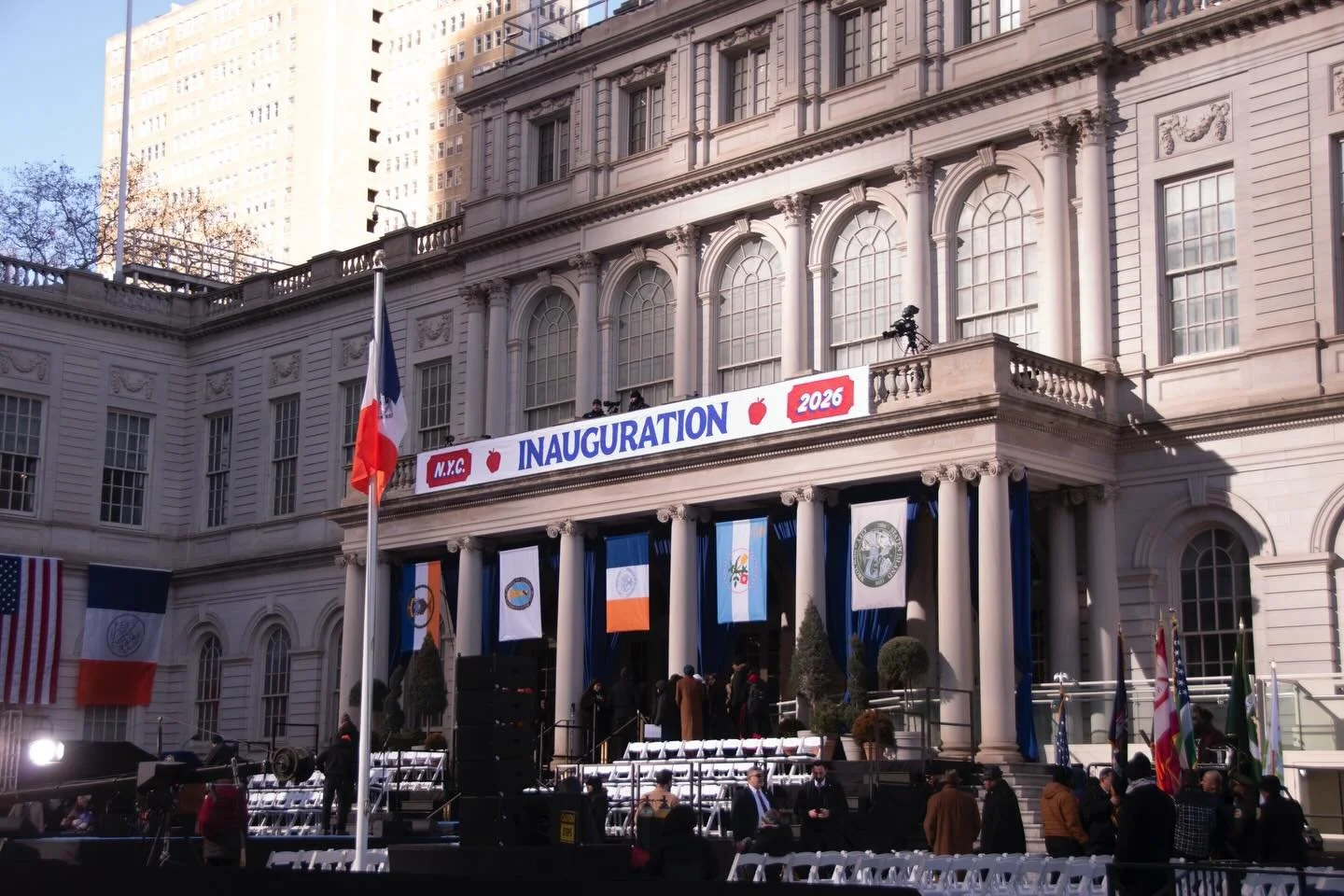 Some scenes from the crowd at Zohran Mamdani&rsquo;s mayoral inauguration on January 1, 2026 at New York City Hall.