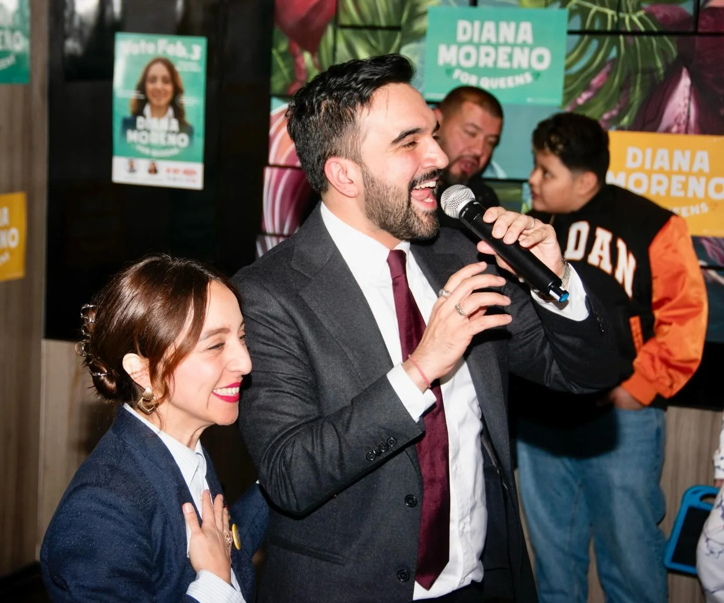 Throngs of supporters crowded @barzolalic for @dianaforqueens election night party. Shortly after polls closed, it became clear that Moreno would succeed @zohrankmamdani as the Assembly member in District 36. Mamdani, himself, was on hand to be part 