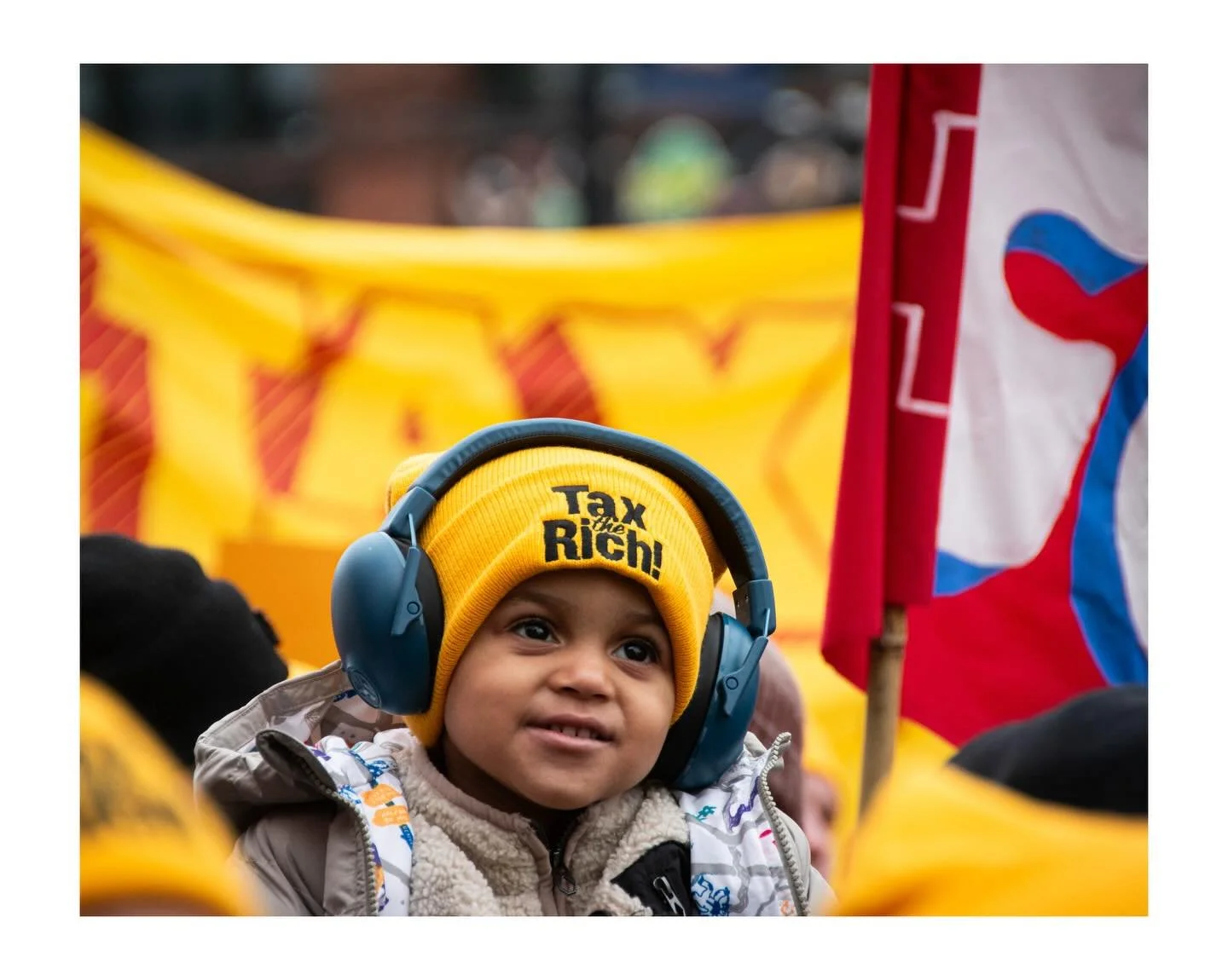 Around 2,000 people rallied and marched to the New York State Capitol building on Wednesday as part of the @taxtherichny campaign. Supporters called on Gov. Kathy Hochul to support raising taxes on high-income New Yorkers in order to fund, among othe