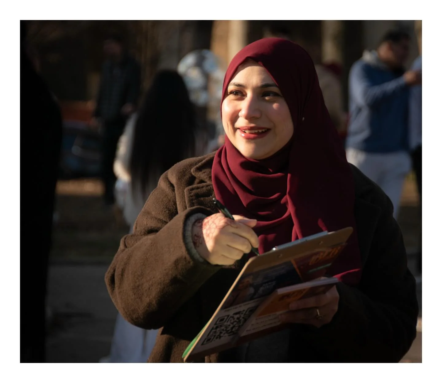 As celebrants gathered in Astoria Park Friday morning for an Eid al-Fitr prayer organized by @masnewyork, volunteers with @aberkawas &lsquo;s campaign for state senate collected ballot petition signatures. The @nycdsa -endorsed candidate is running t