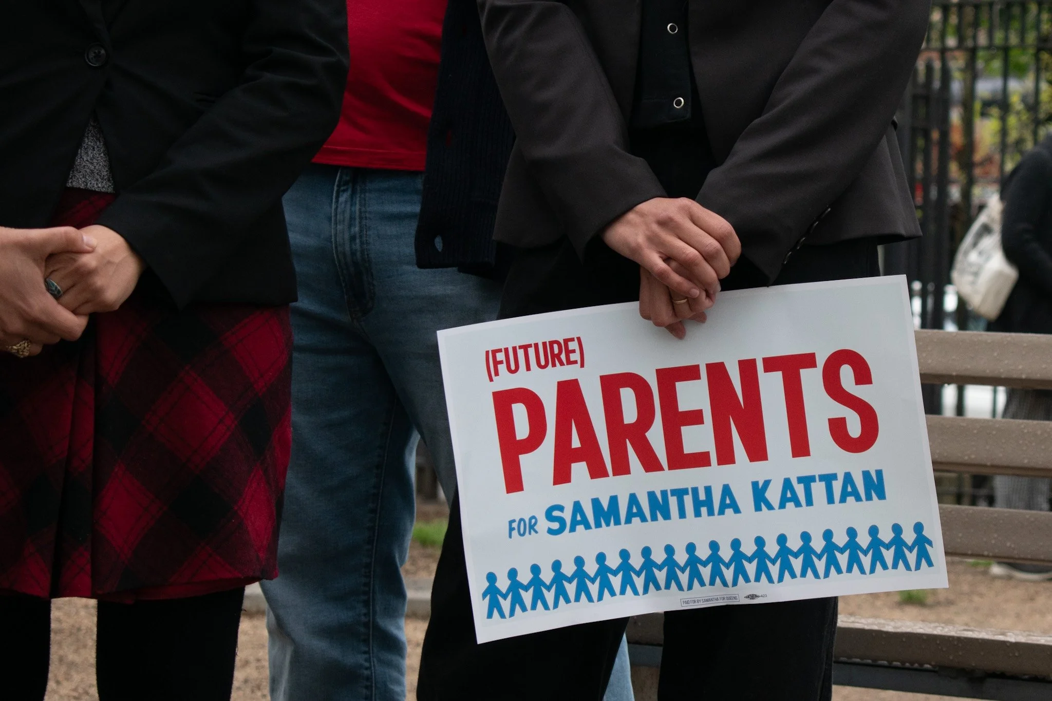 Surrounded by parents (present and future), toddlers, elected officials, and fellow @nycdsa-endorsed candidates, @samantha4queens held a rally at Rosemary's Playground in Ridgewood, Queens on Thursday. Kattan &mdash; who is running to succeed @claire