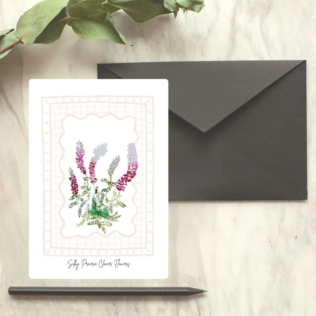 Silky Prairie Clover Wildflower Card
