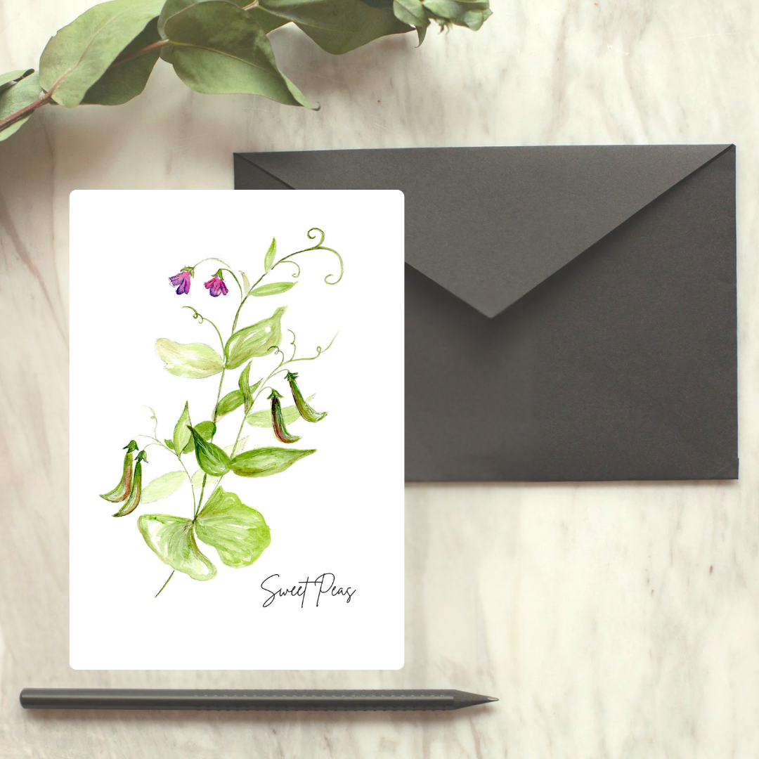 Sweet Pea Greeting Card