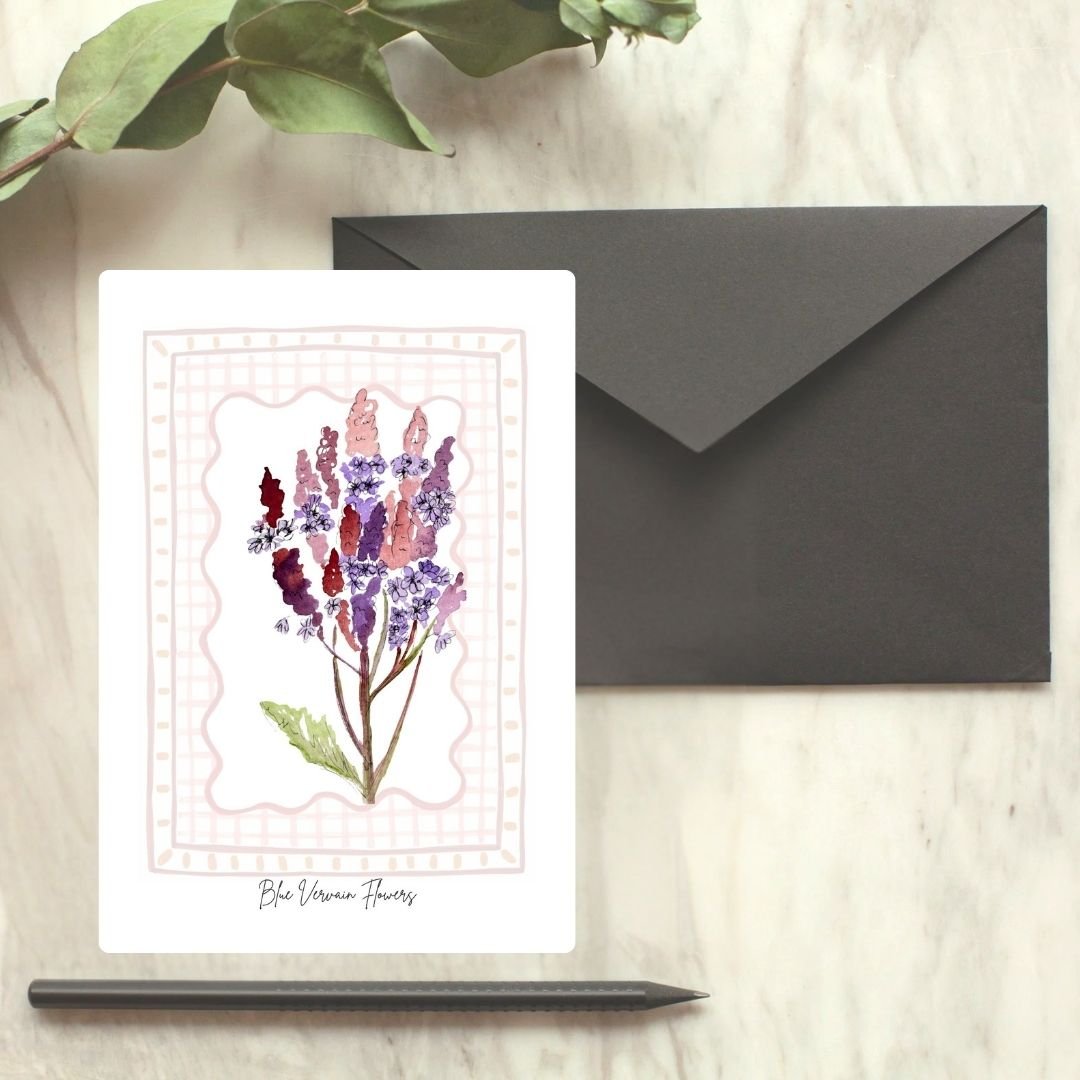 Blue Vervain Wildflower Card