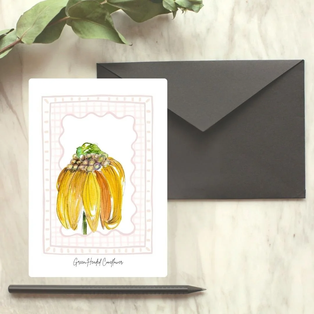 Green Headed Coneflower Wildflower Card - 2