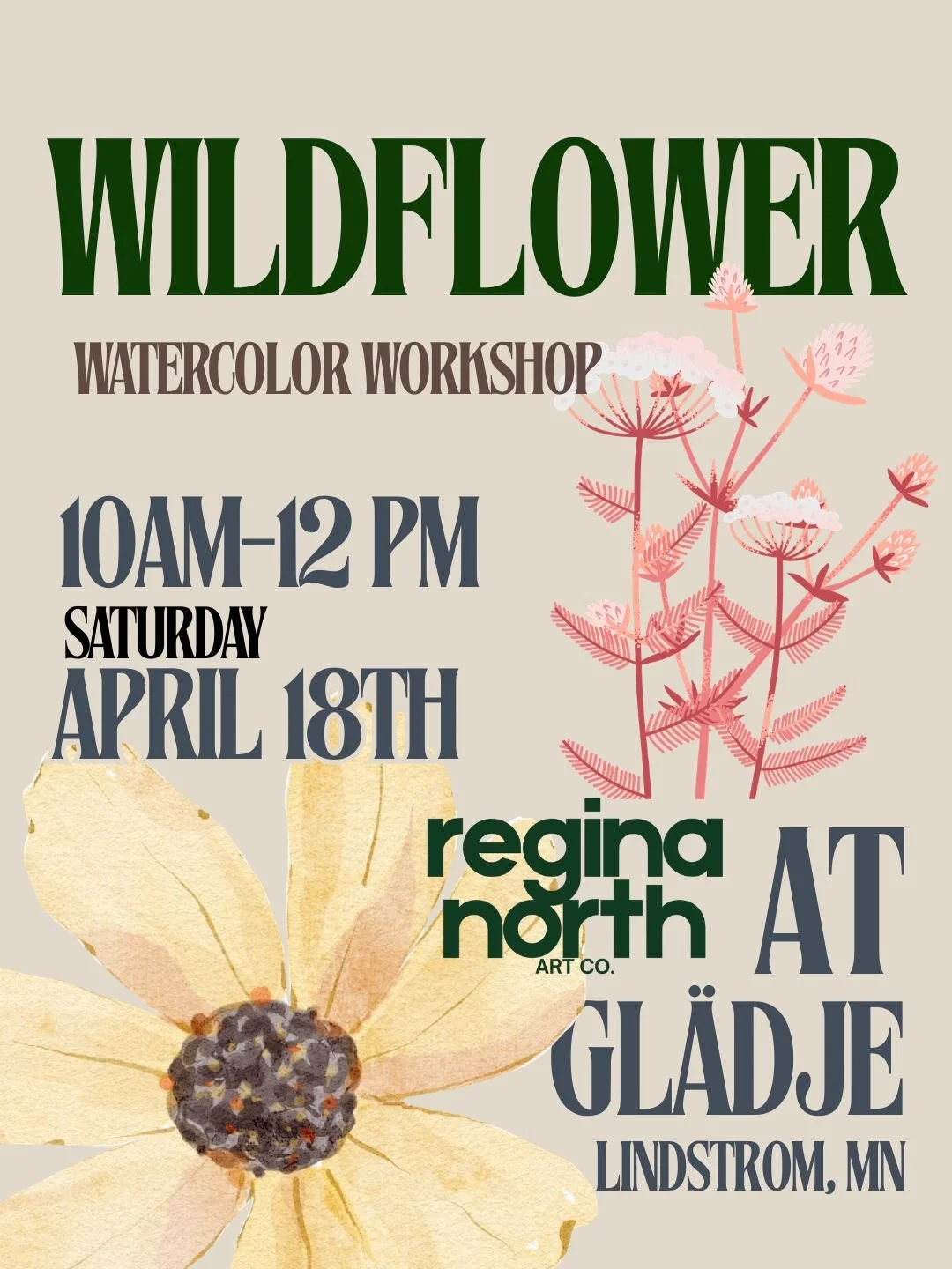 April  - Wildflower Watercolor Workshop