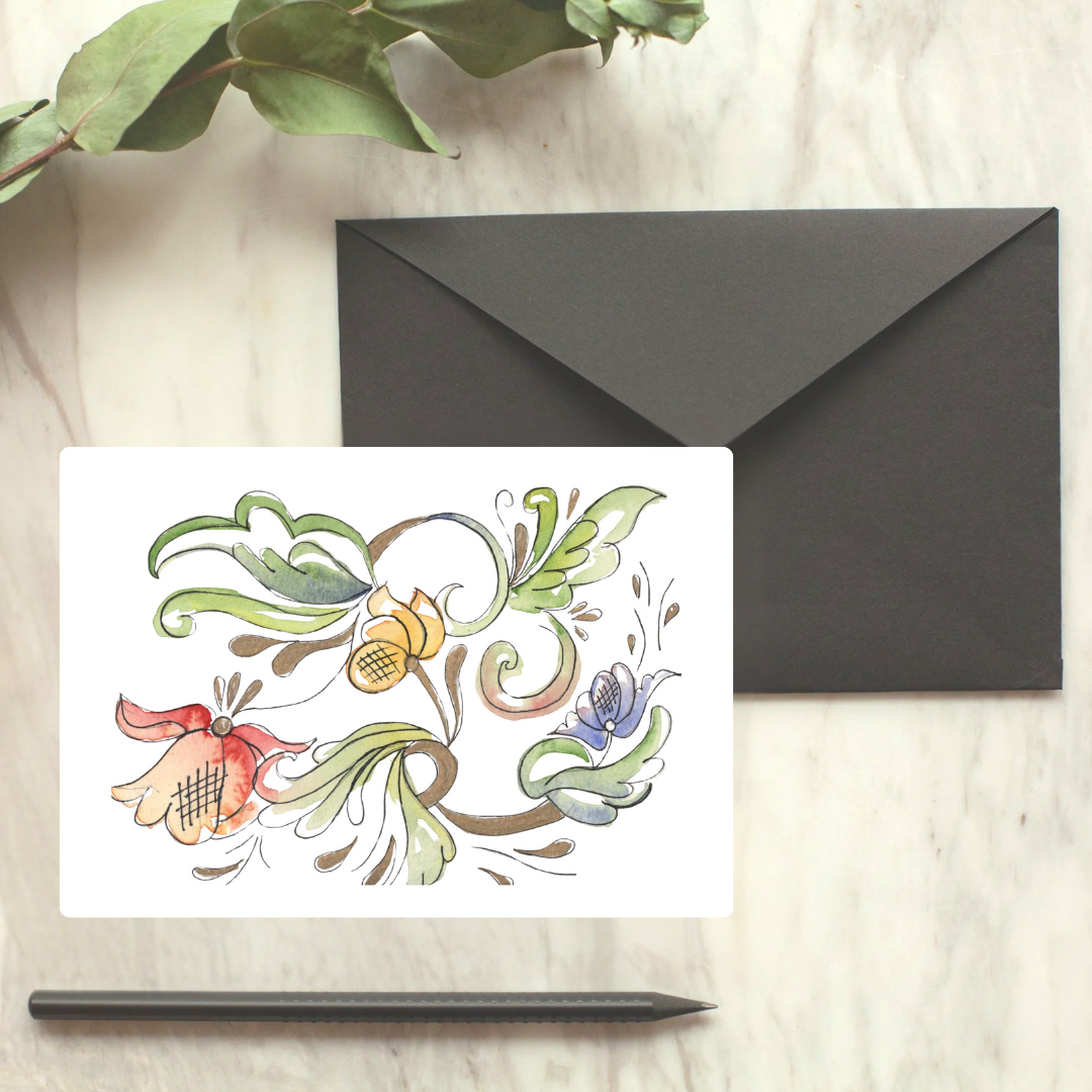 Trad Rosemahling Greeting Card