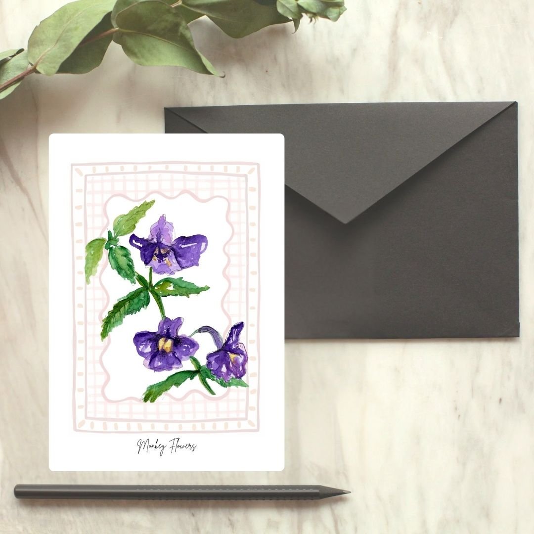 Monkey Flower Wildflower Card