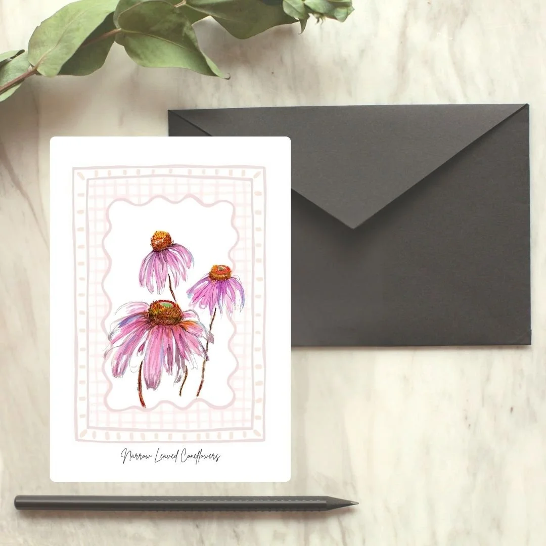 Narrow Leaved Coneflower Wildflower Card