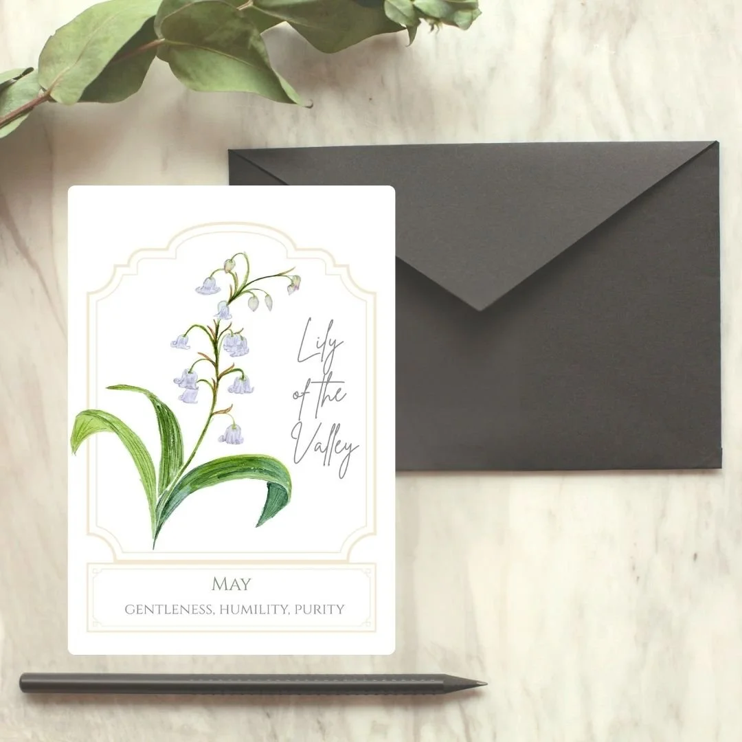 Birth Month Flower Card - May - Lily of the Valley