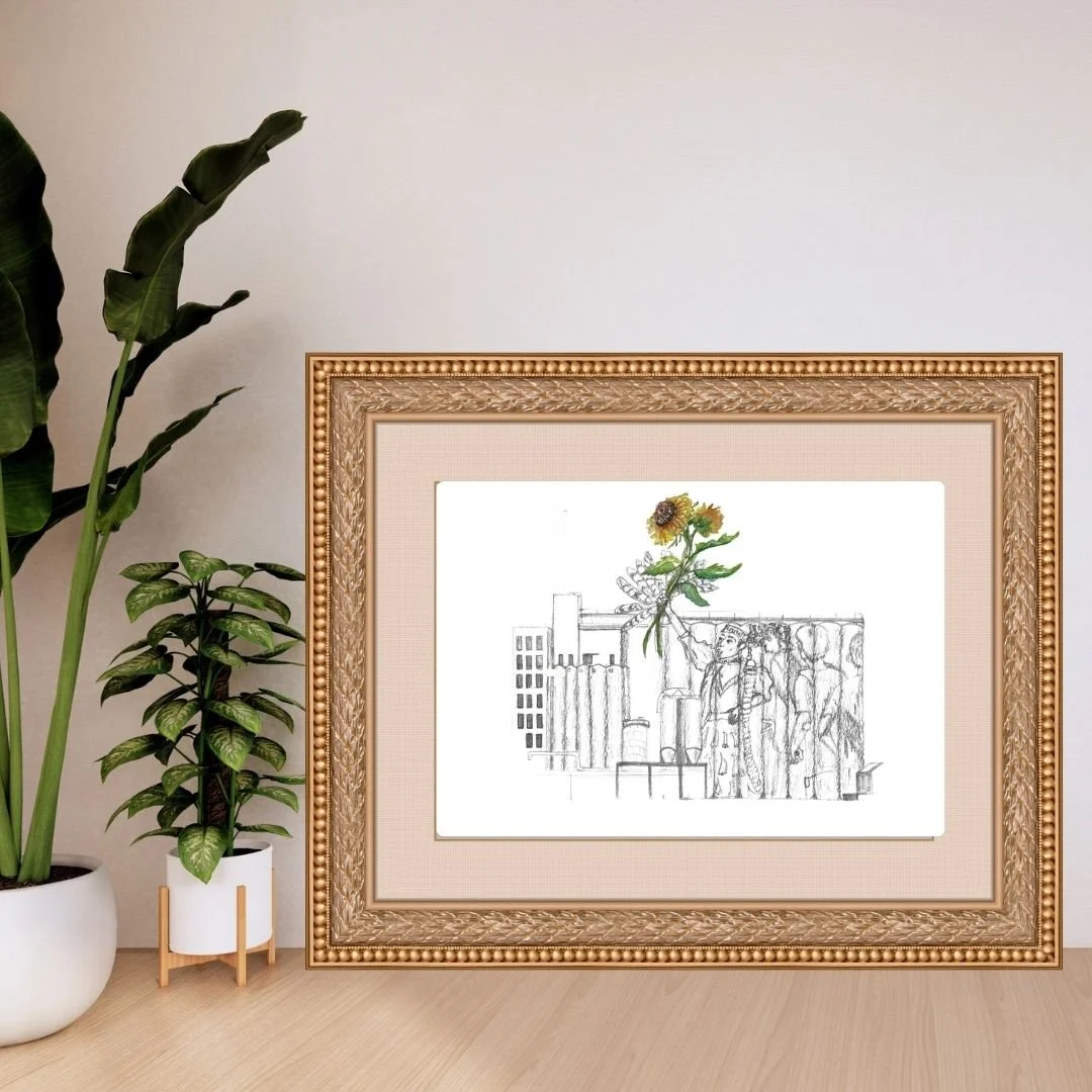 Mankato, Minnesota Flower Art Print, Silos