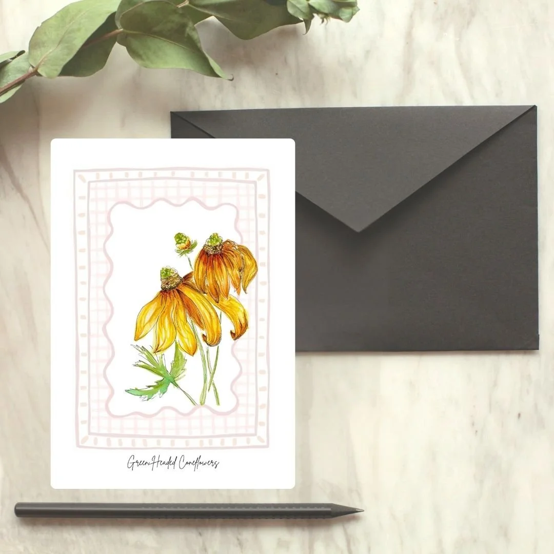 Green Headed Coneflower Wildflower Card 1