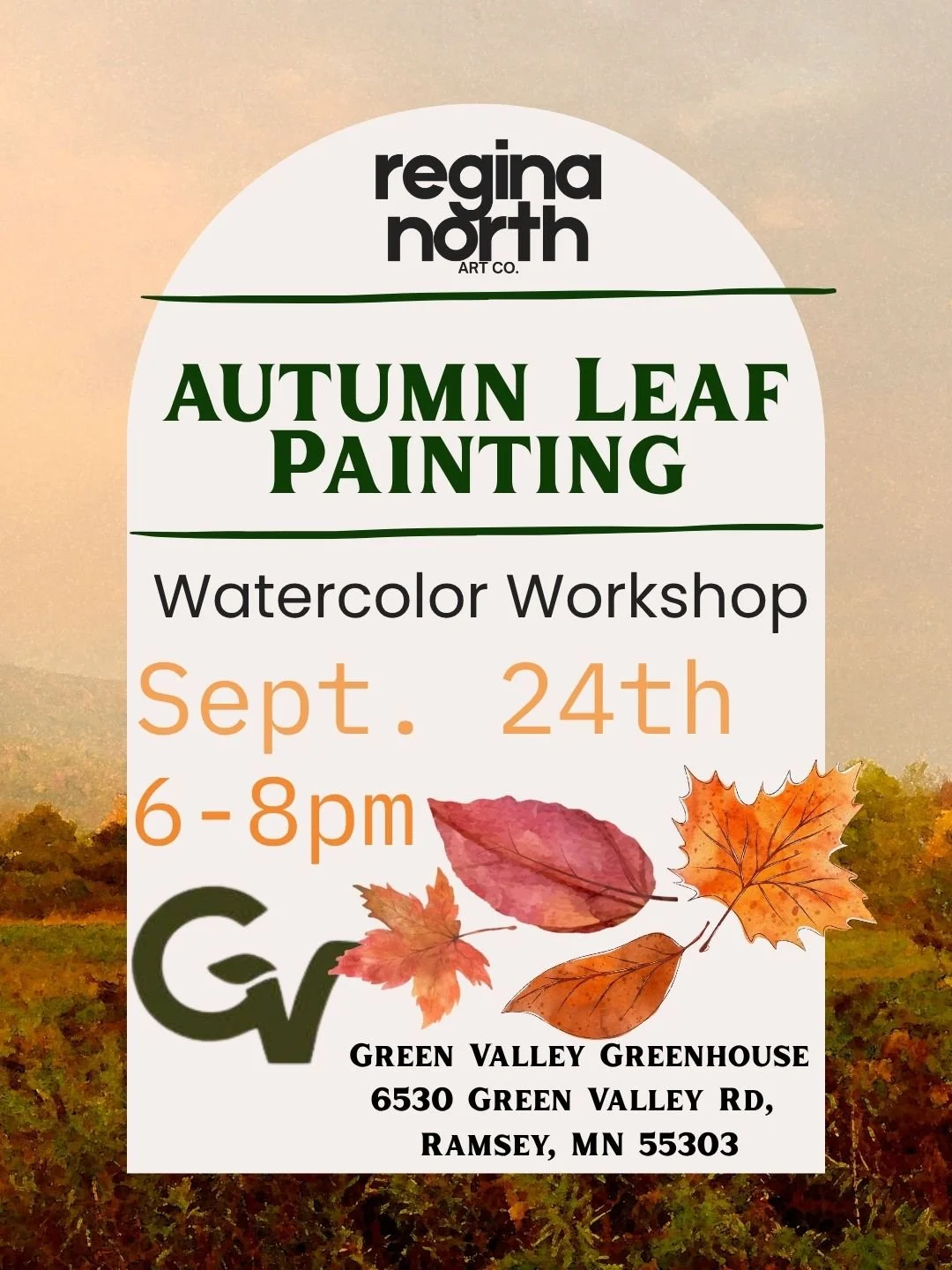 September- Autumn Leaf Watercolor Workshop