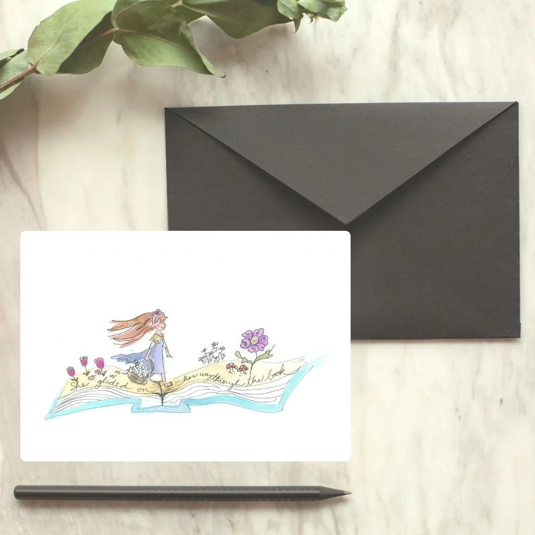 "Walking Through a Book" Greeting Card