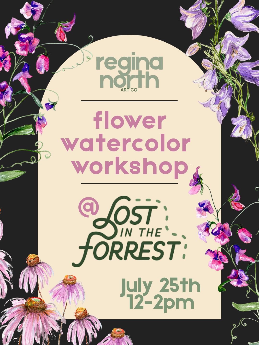 July- Flower Watercolor Workshop