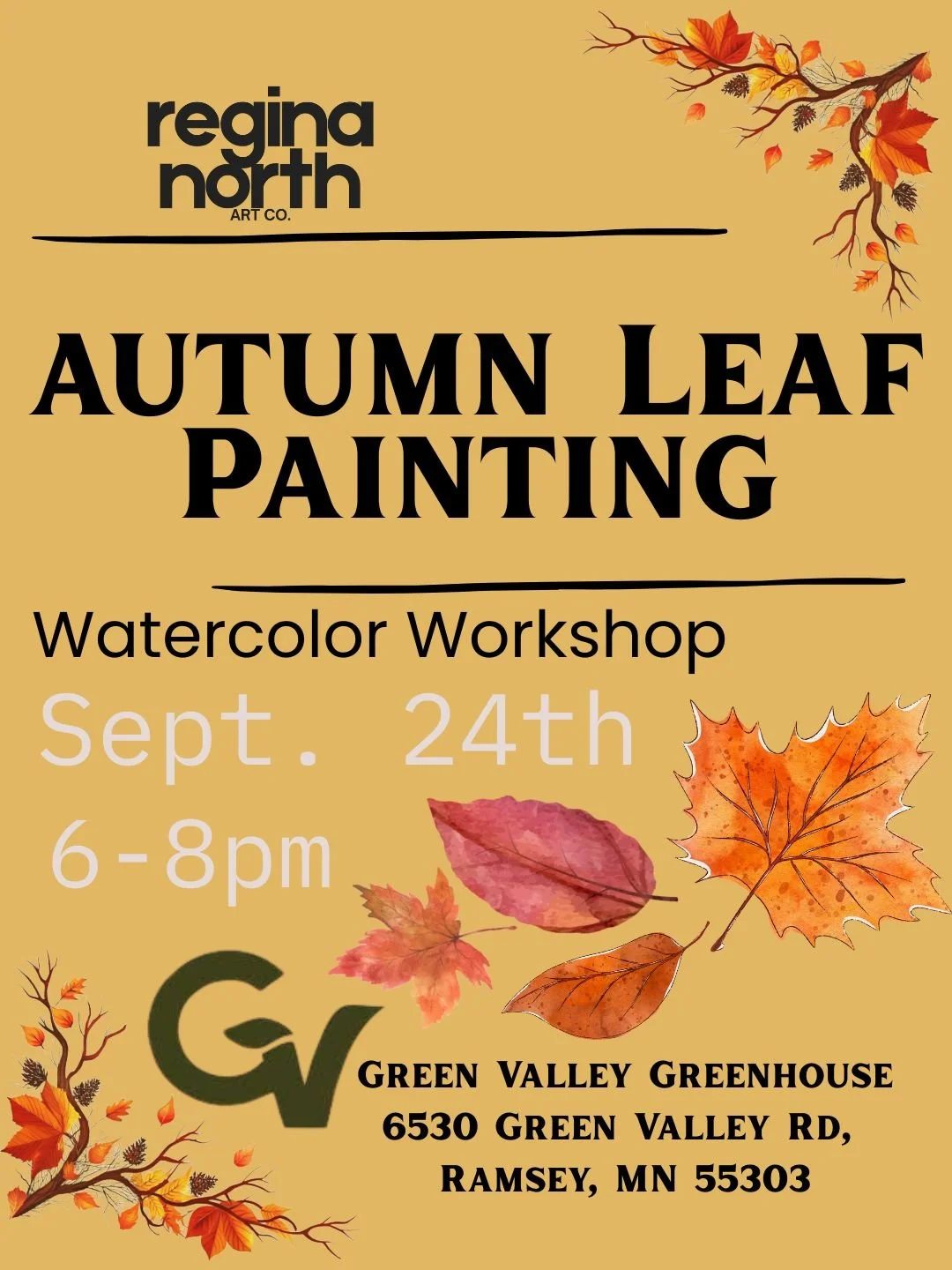 September- Autumn Leaf Watercolor Workshop