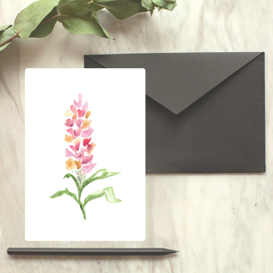 Abstract Pink Floral Greeting Card