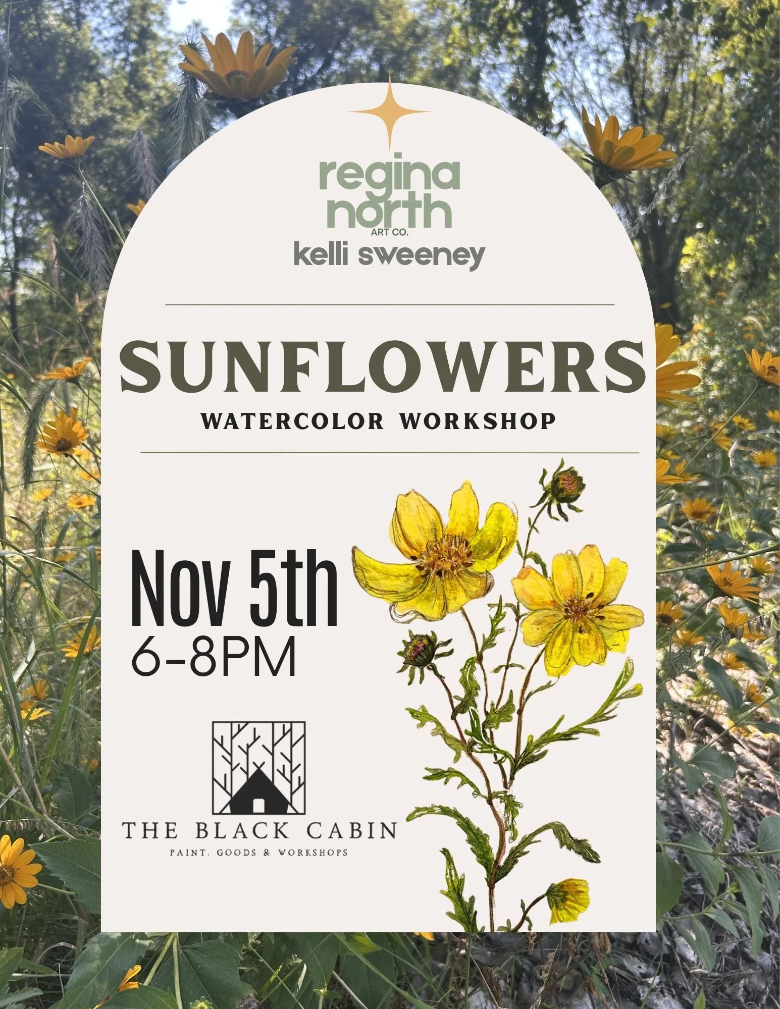 November- Sunflowers Watercolor Workshop